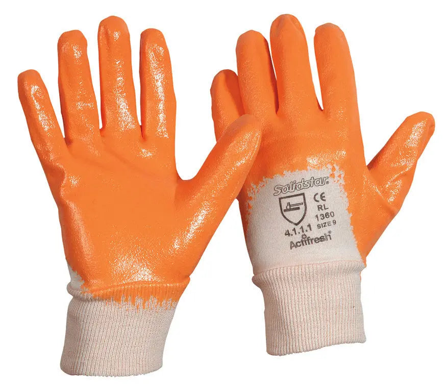 Solidstar® | Baumwoll-Trikot-Handschuh | Nitril-Beschichtung Leipold Arbeitsschutz