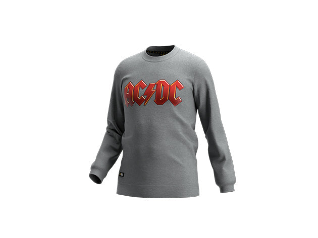 Pullover mit Rundhalsausschnitt Hellgrau AC/DC ACDC CREWNECK X