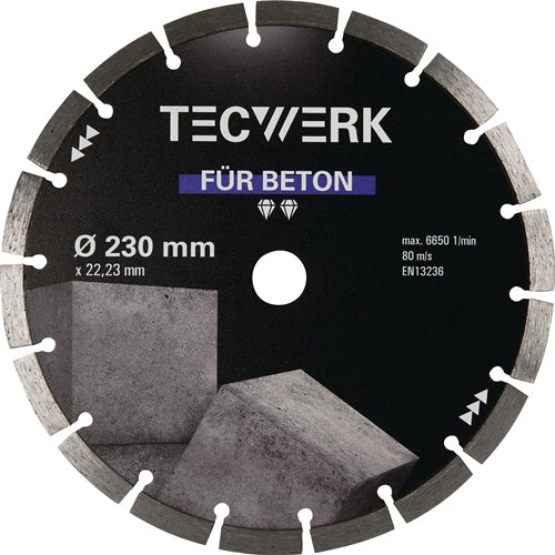 TECWERK Diamanttrennscheibe BETON Ø 230 mm Segmenthöhe 10 mm Segmentstärke 2.4 mm Segmentbreite 38.5 mm