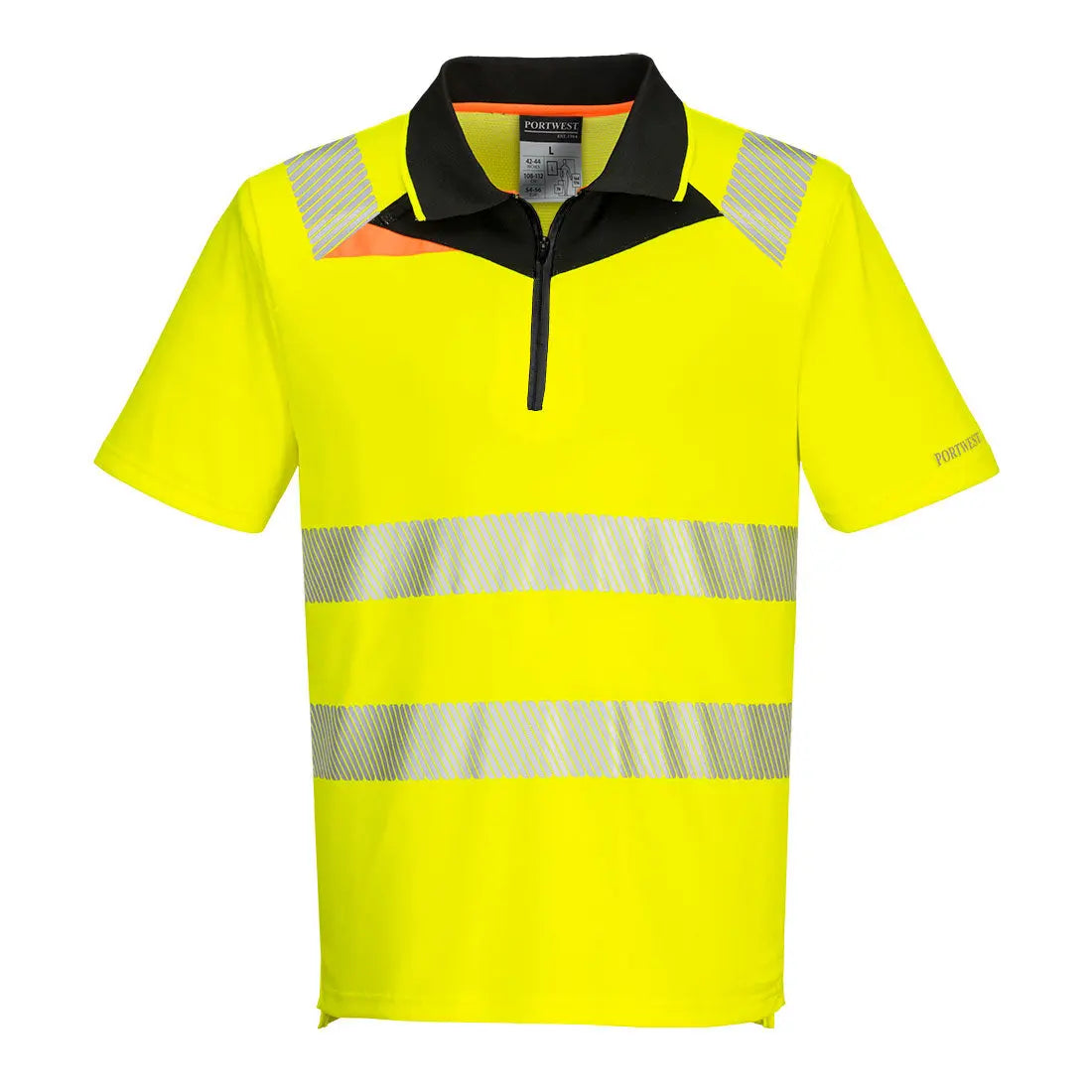 DX4 Warnschutz Polo Shirt mit Reißverschluss kurzarm DX412 - KERA Arbeitsschutz