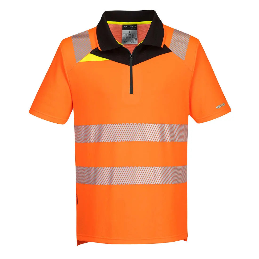 DX4 Warnschutz Polo Shirt mit Reißverschluss kurzarm DX412 - KERA Arbeitsschutz