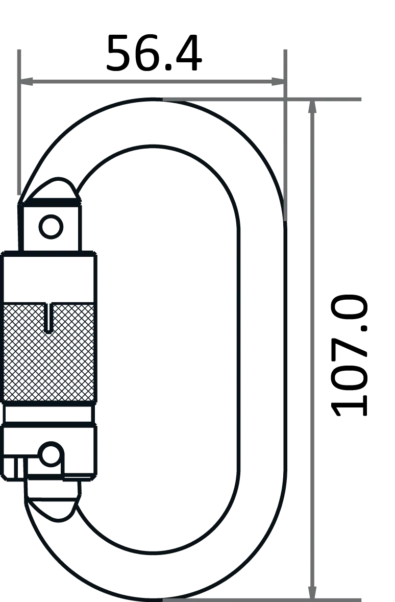 Edelstahlkarabiner mit dreifach wirkendem Automatikverschluss