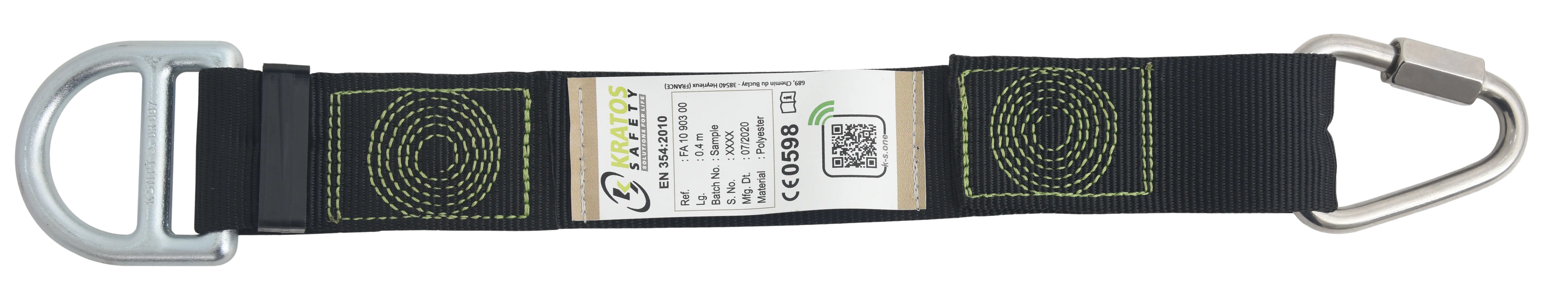 Entfernbarer verlängerbarer Gurt mit Verankerungsring / Rückenösenverlängerung