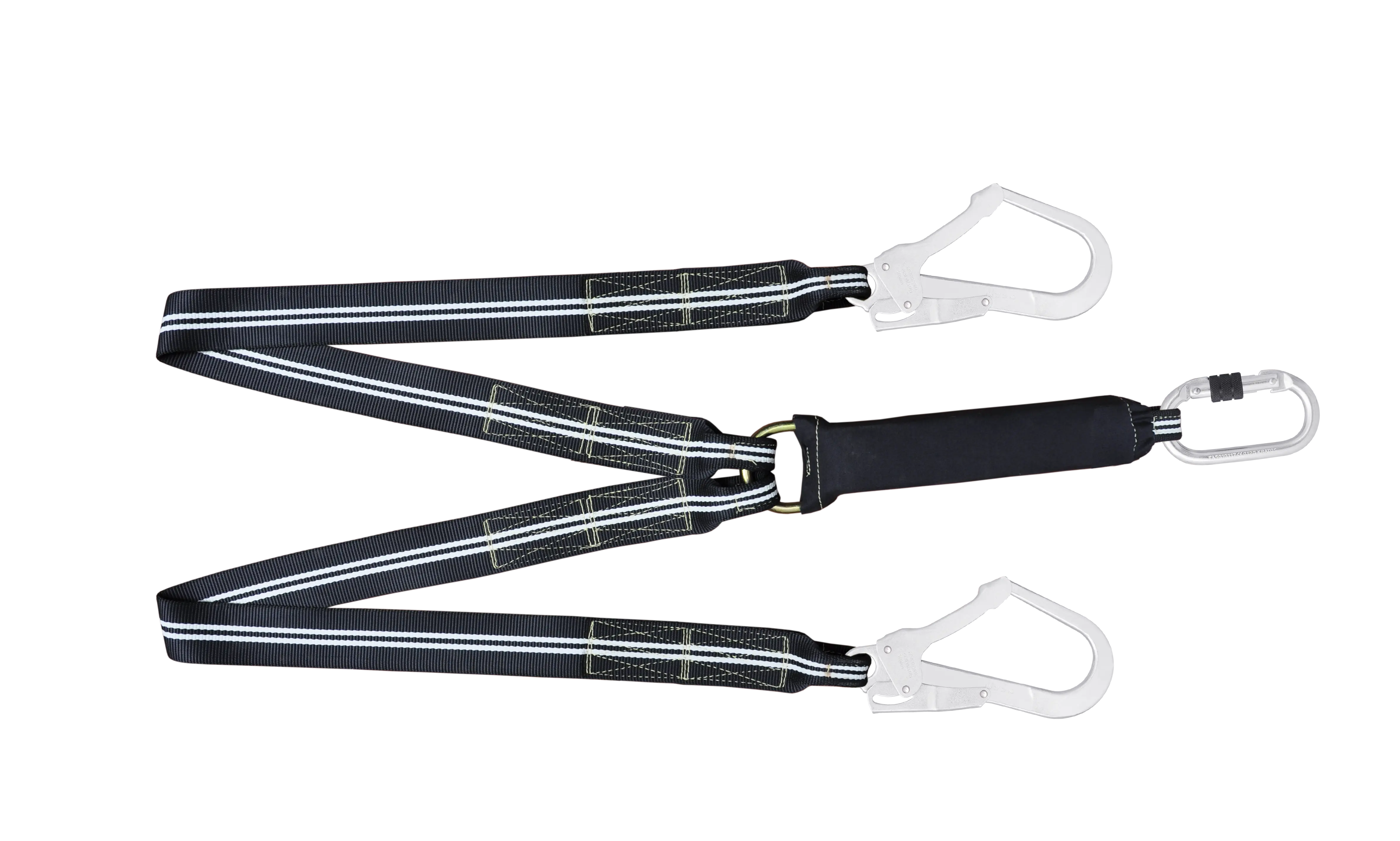 Flammbeständiges FIRE FREE Y-Verbindungsmittel mit Falldämpfer 1,5 m mit Karabiner FA 5010117 und FA 5020755