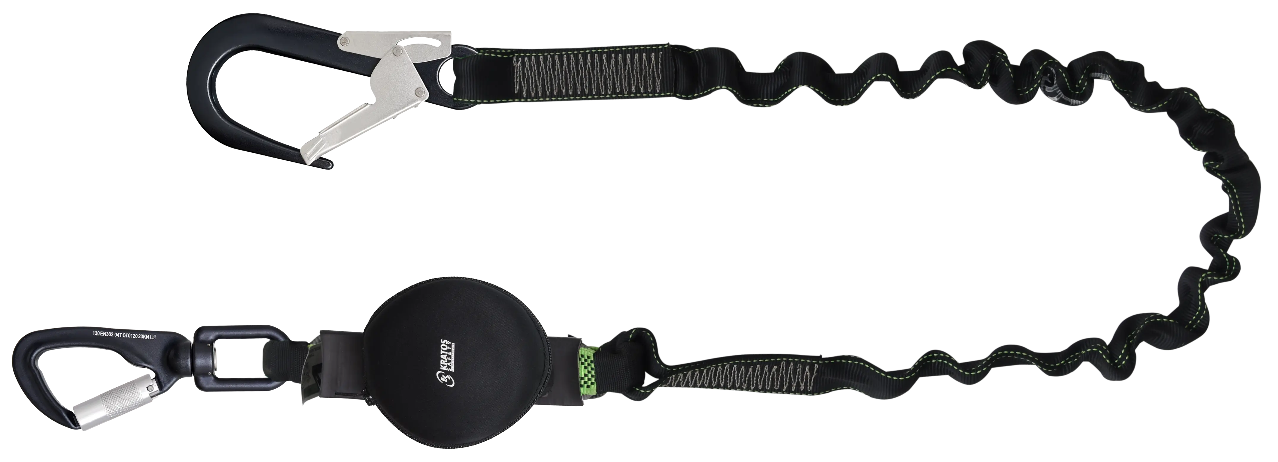 GRAVITY-S - Elastische Gurtbandverbindungsmittel mit Falldämpfer und 2 Karabinermit Automatikverschluss, länge maxi 2 m