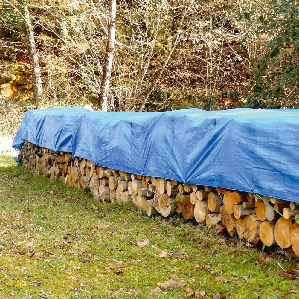 Gewebeplane mit Ösen 130g/m² blau wasserdicht und abwaschbar Tector