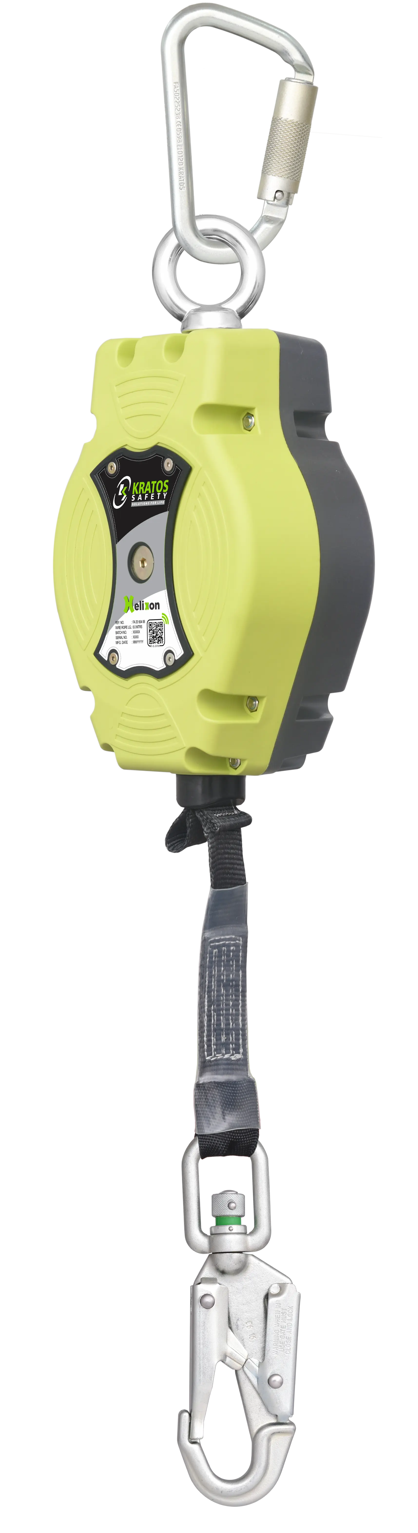 HELIXON Polyestergurtband, Höhensicherungsgerät mit automatischem Rückzug 6 m, Nur für den vertikalen Gebrauch