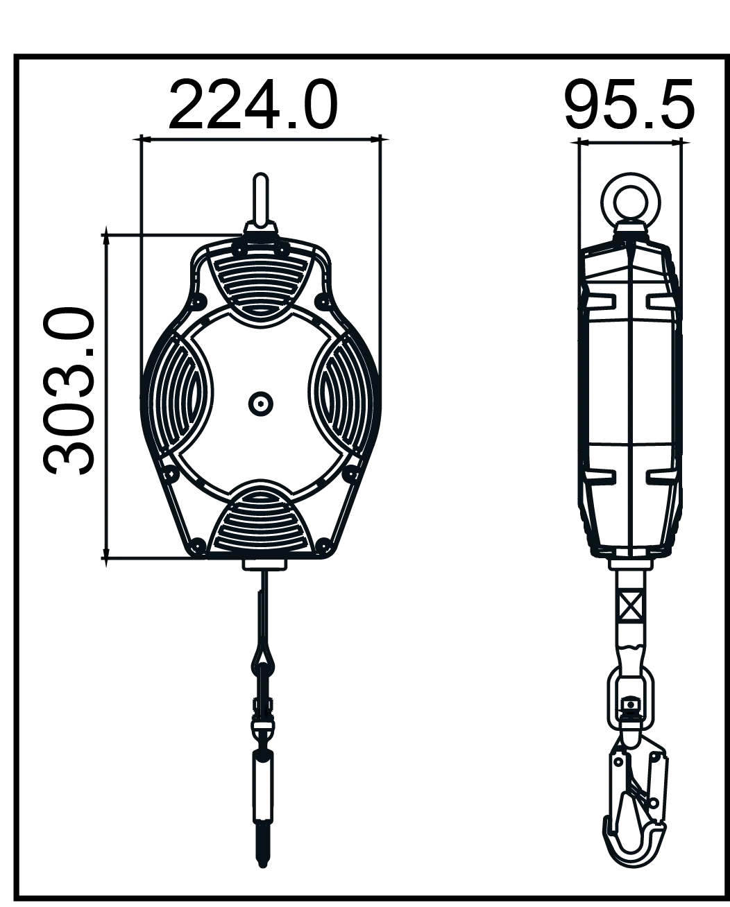 HELIXON-S Polyestergurtband, Höhensicherungsgerät mit automatischem Rückzug 12 m, für vertikaler und horizontaler Gebrauch