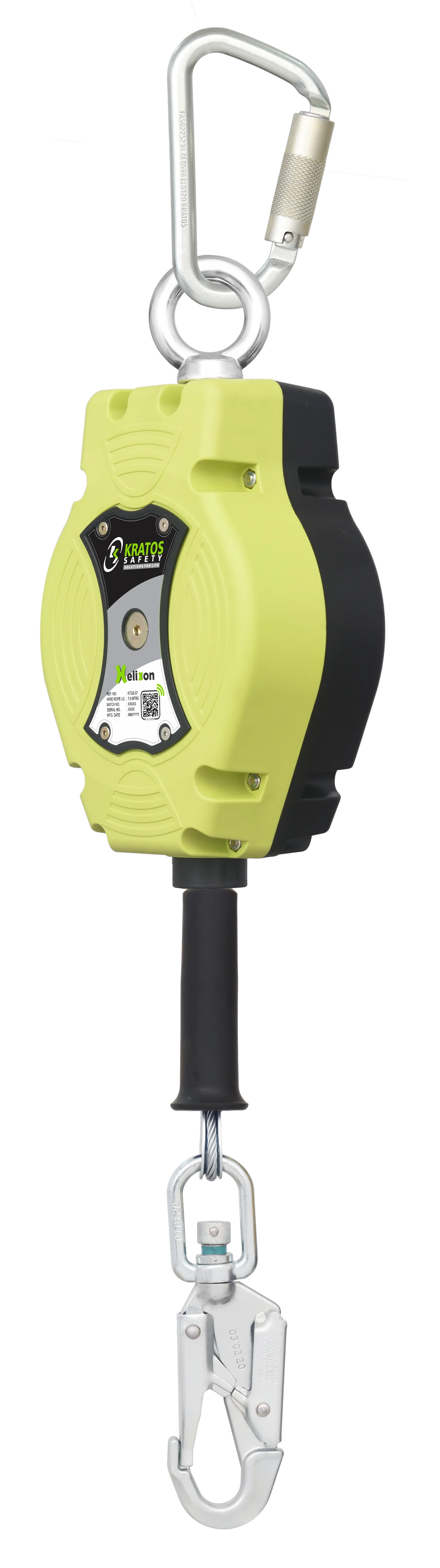 HELIXON Stahldrahtseil, Höhensicherungsgerät mit automatischem Rückzug 7 m, Nurfür den vertikalen Gebrauch