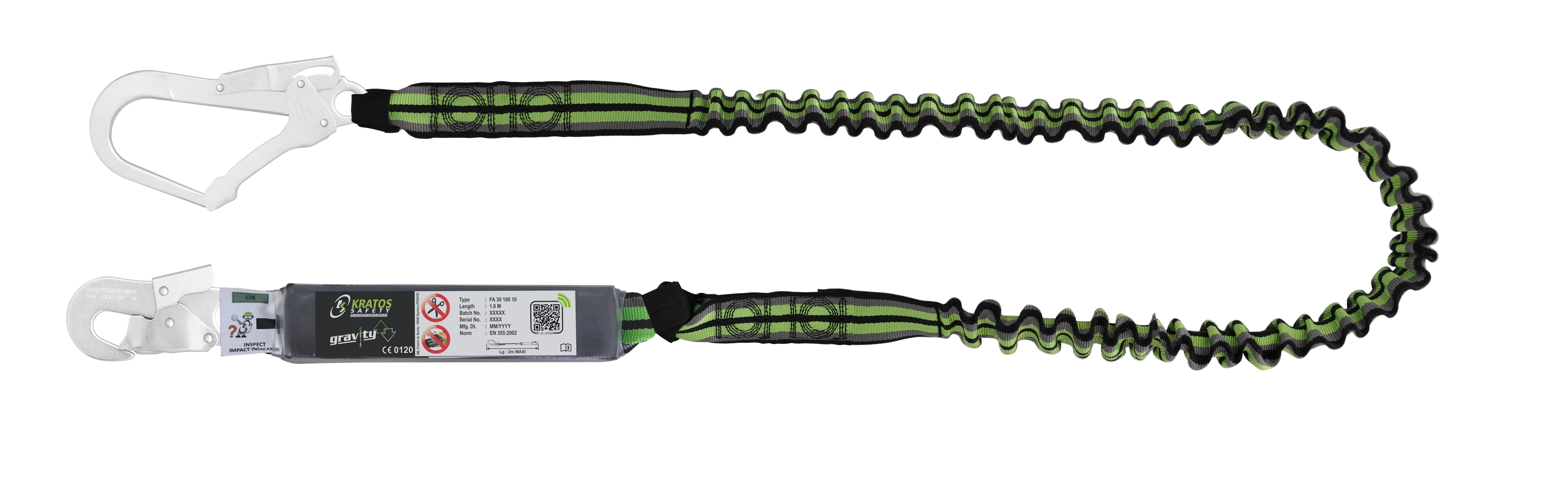 HOPE - Verbindungsmittel aus elastischem Gurtband mit Falldämpfer 2 m mit Karabiner FA 50 202 17 und FA 50 207 55