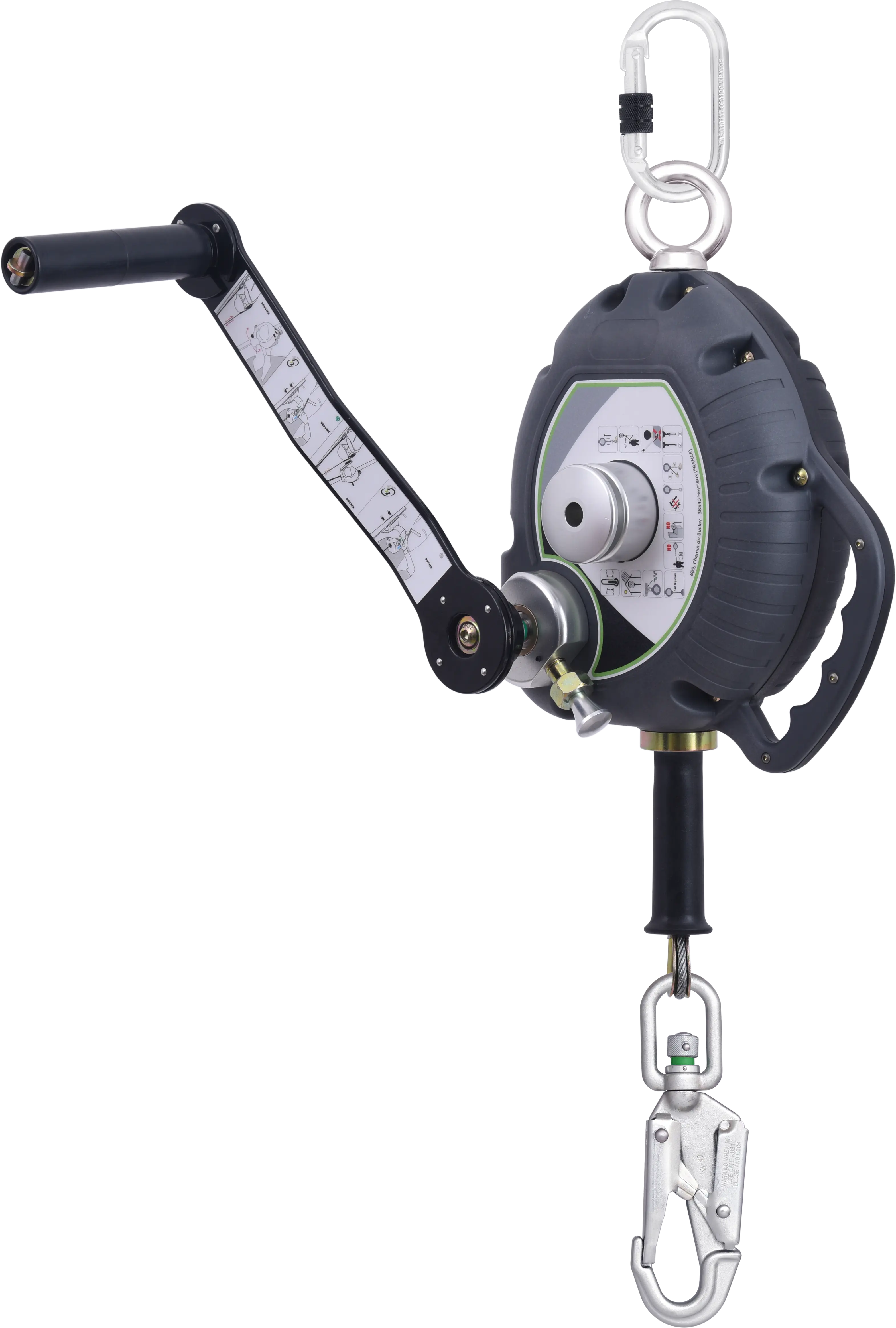 KALYPSO Edelstahl Drahtseil, Absturzsicherung mit automatischem integriertem Rückzug 10 m