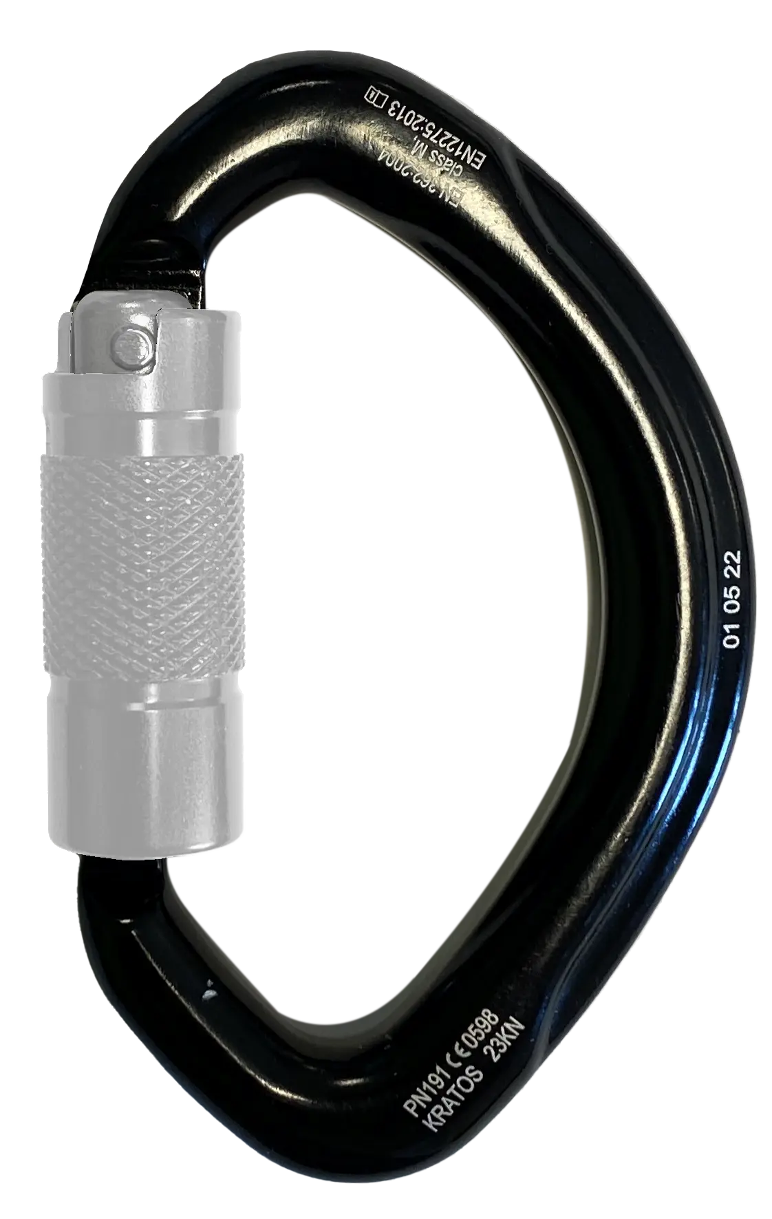 LUNA Aluminiumkarabiner multidirektional selbstschließend Vierteldrehung, Öffnung 20 mm, Typ Keylock