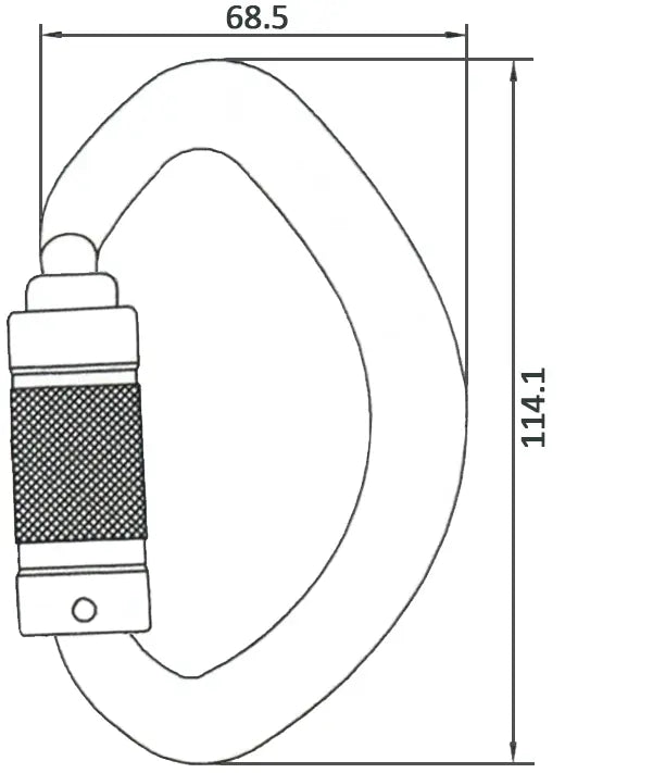 LUNA Aluminiumkarabiner multidirektional selbstschließend Vierteldrehung, Öffnung 20 mm, Typ Keylock