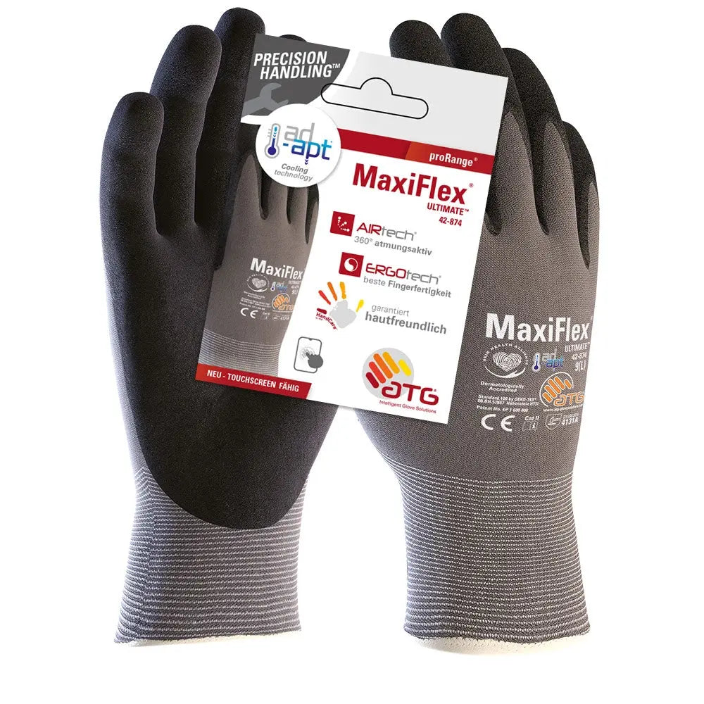 MaxiFlex® Ultimate™ AD-APT® Nylon-Strickhandschuhe (42-874 HCT), SB-Verpackung-144 Paar ATG®