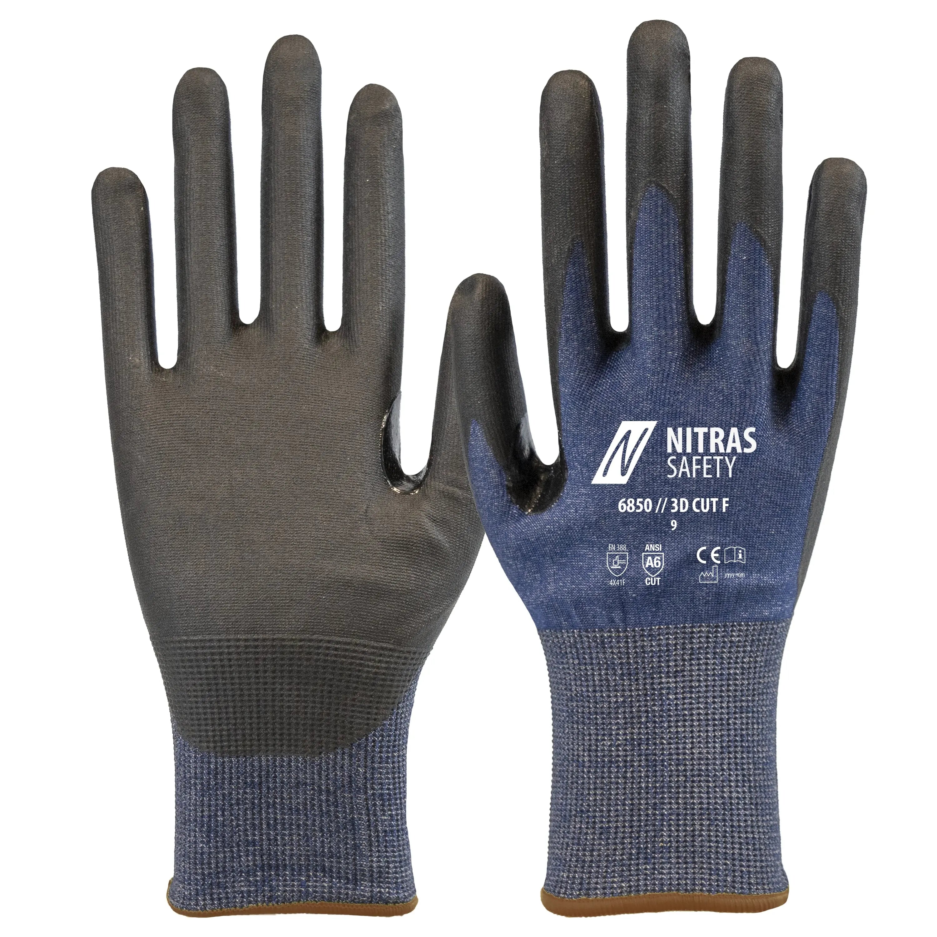 NITRAS 3D CUT F, Schnittschutzhandschuhe, marineblau / schwarz, EN ISO 21420, EN 388, OEKO-TEX - KERA Arbeitsschutz
