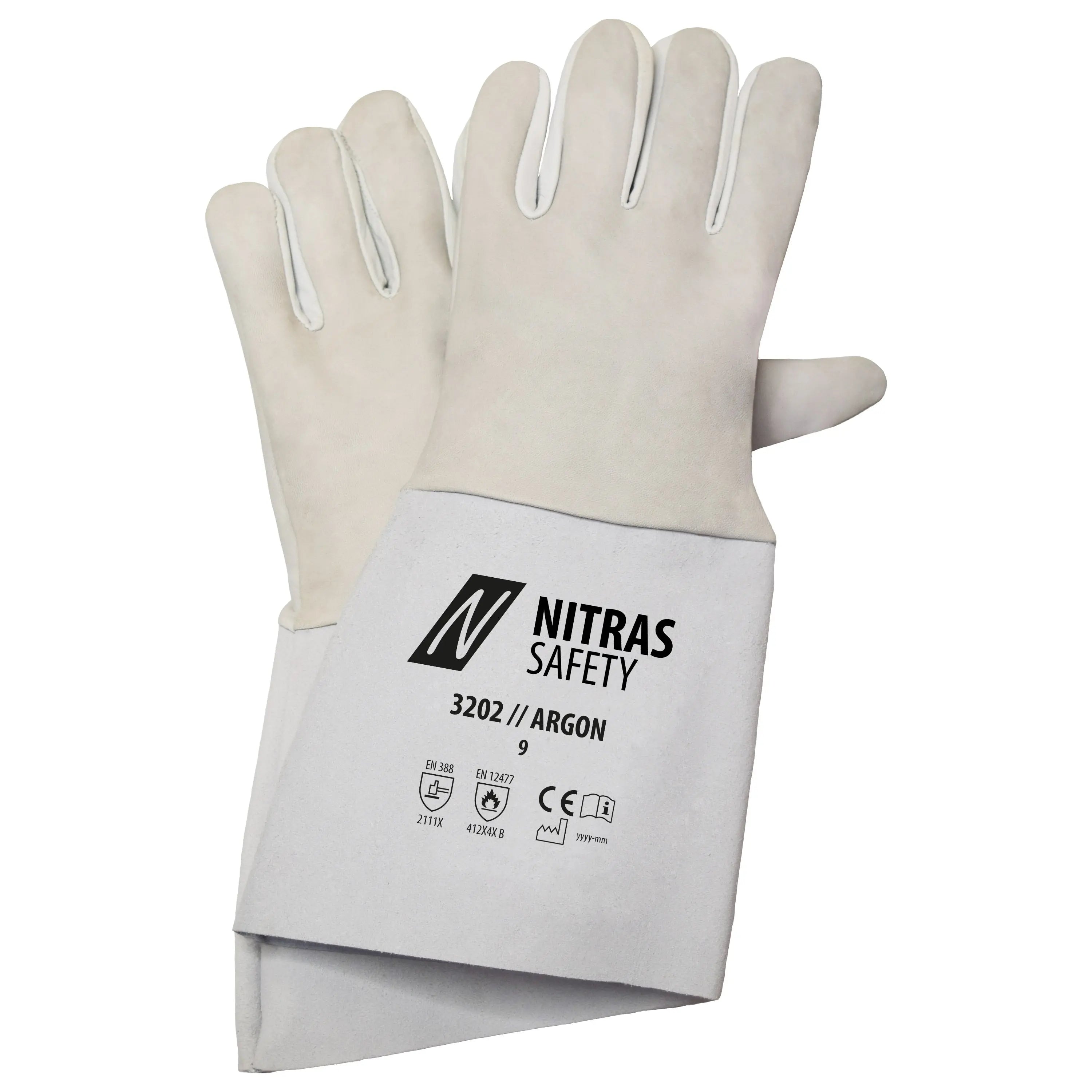 NITRAS ARGON, Schweißerhandschuhe, grau / grau, EN 388, EN 12477 - KERA Arbeitsschutz