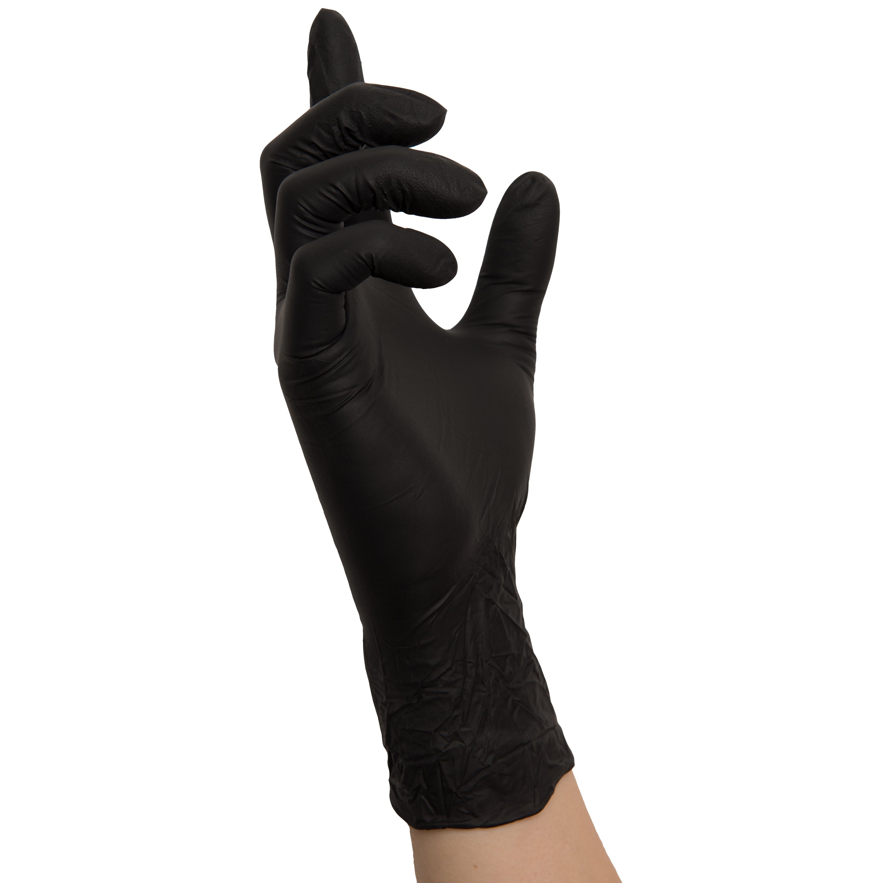 NITRAS BIG BLACK WAVE, Nitril-Einmalhandschuhe, schwarz, EN 455, EN ISO 21420, EN ISO 374, EN 421, Box à 200 Stück