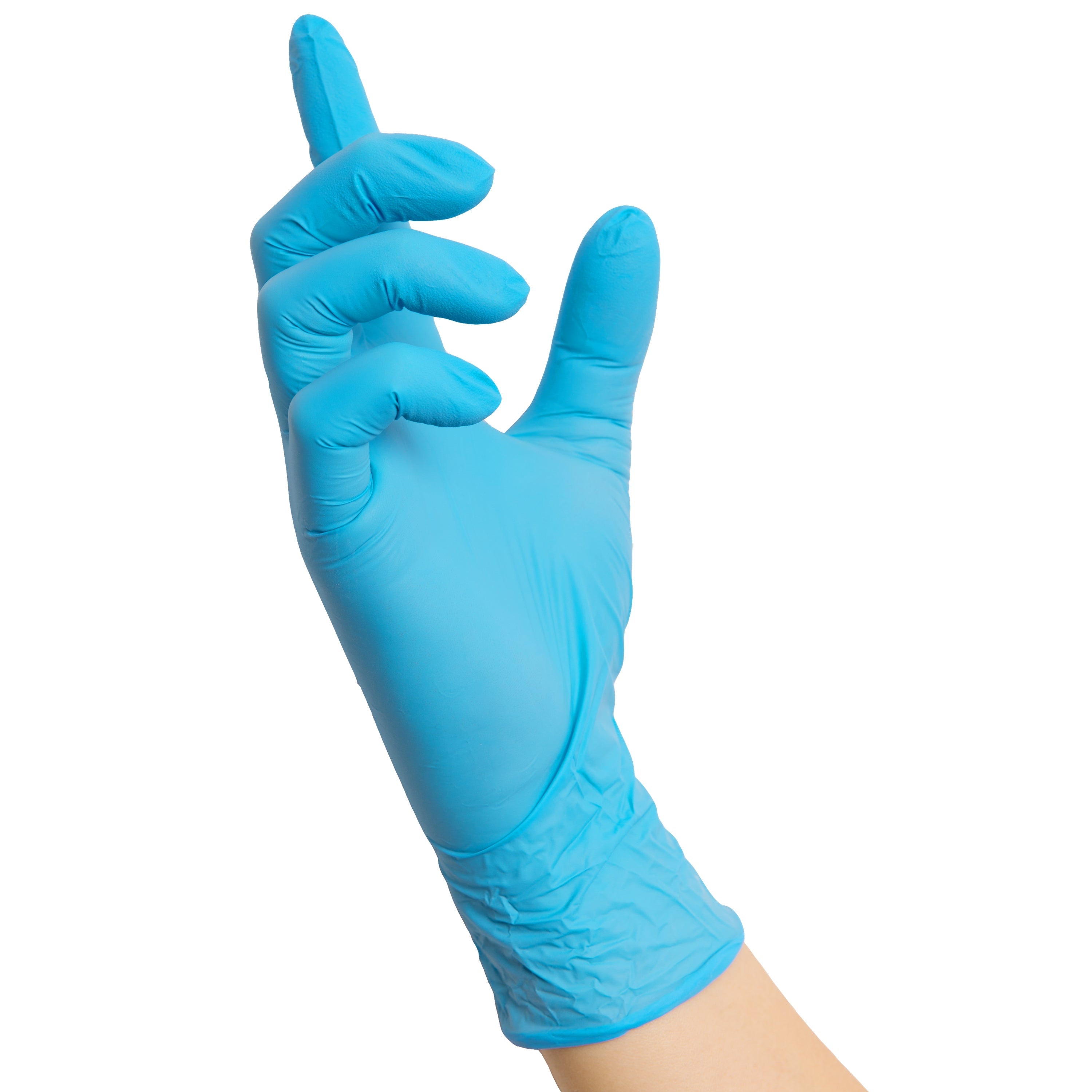 NITRAS BLUE WAVE, Nitril-Einmalhandschuhe, blau, EN 455, EN ISO 21420, EN ISO 374, EN 421, Box à 100 Stück
