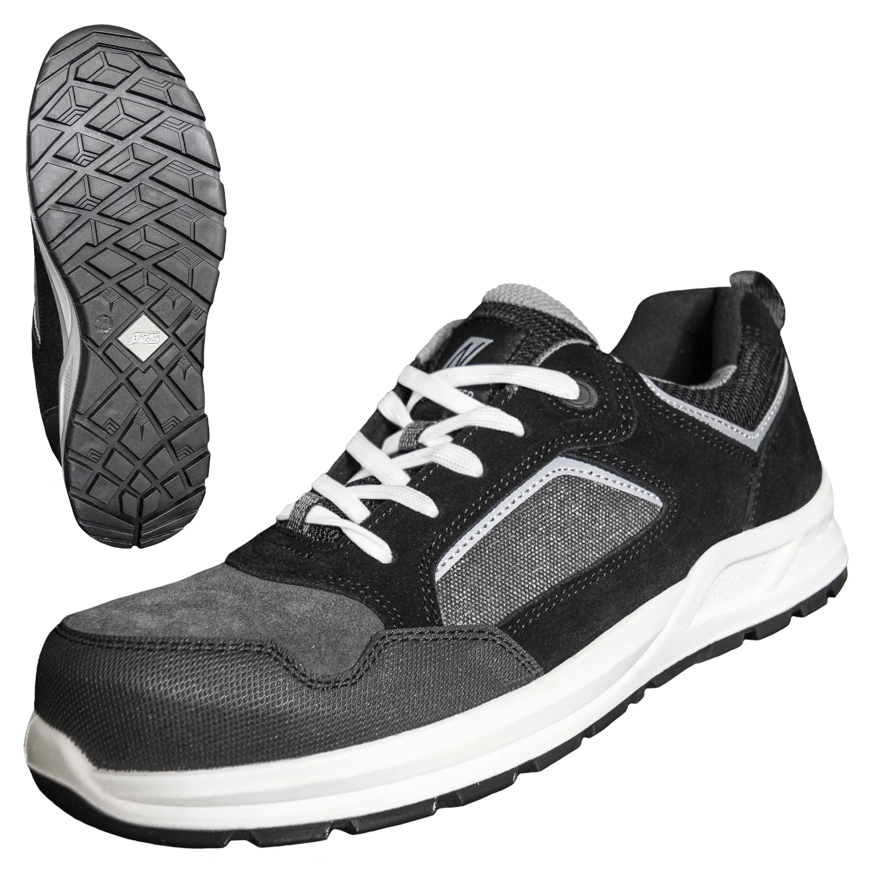 NITRAS CLASSIC STEP, S1P Sicherheitshalbschuhe, grau / schwarz, EN ISO 20345, EN 61340-4-3, DGUV Regel 112-191 - KERA Arbeitsschutz