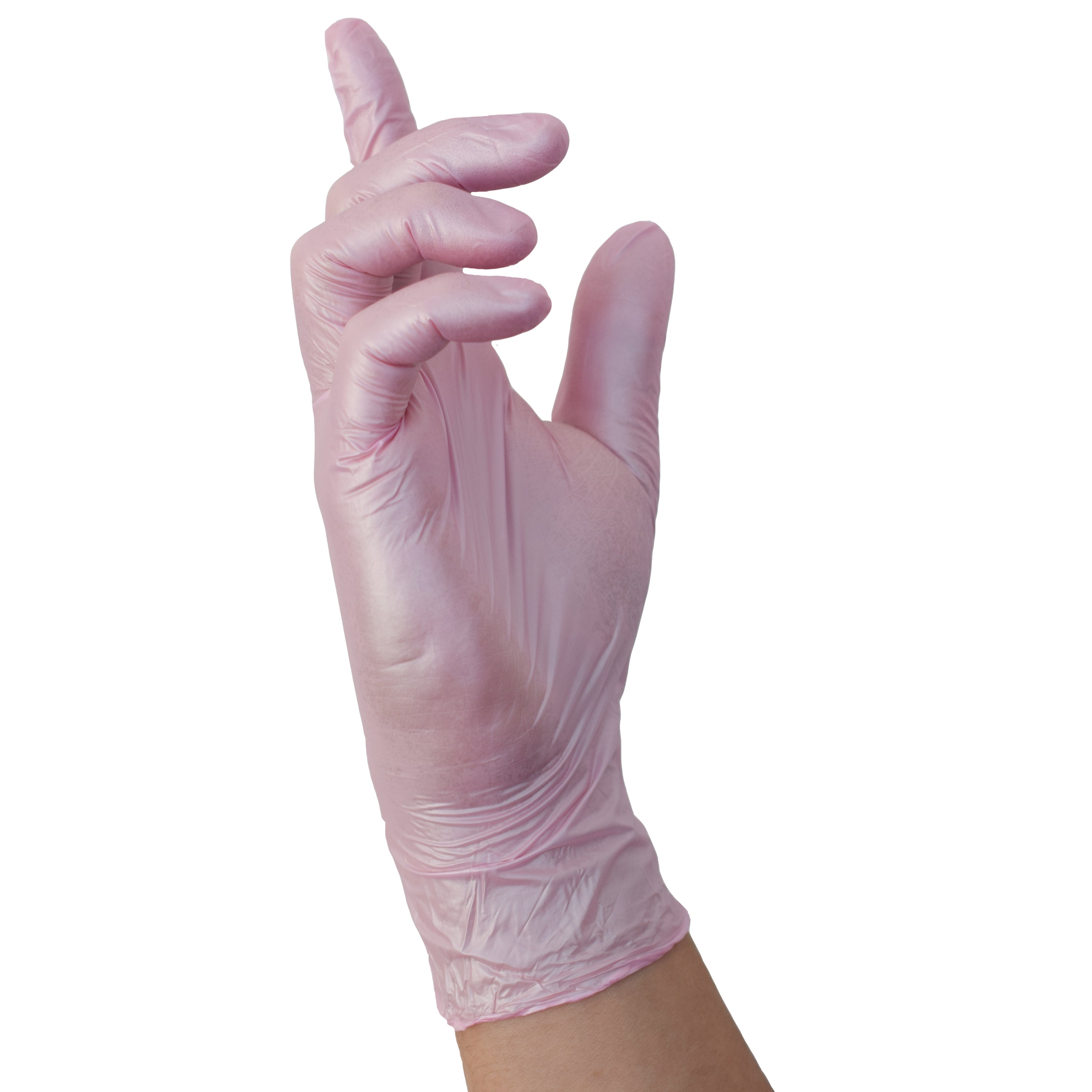 NITRAS GLAMOUR WAVE, Nitril-Einmalhandschuhe, rosa, perlmuttfarben, EN 455, EN ISO 21420, EN ISO 374, EN 421, Box à 100 Stück