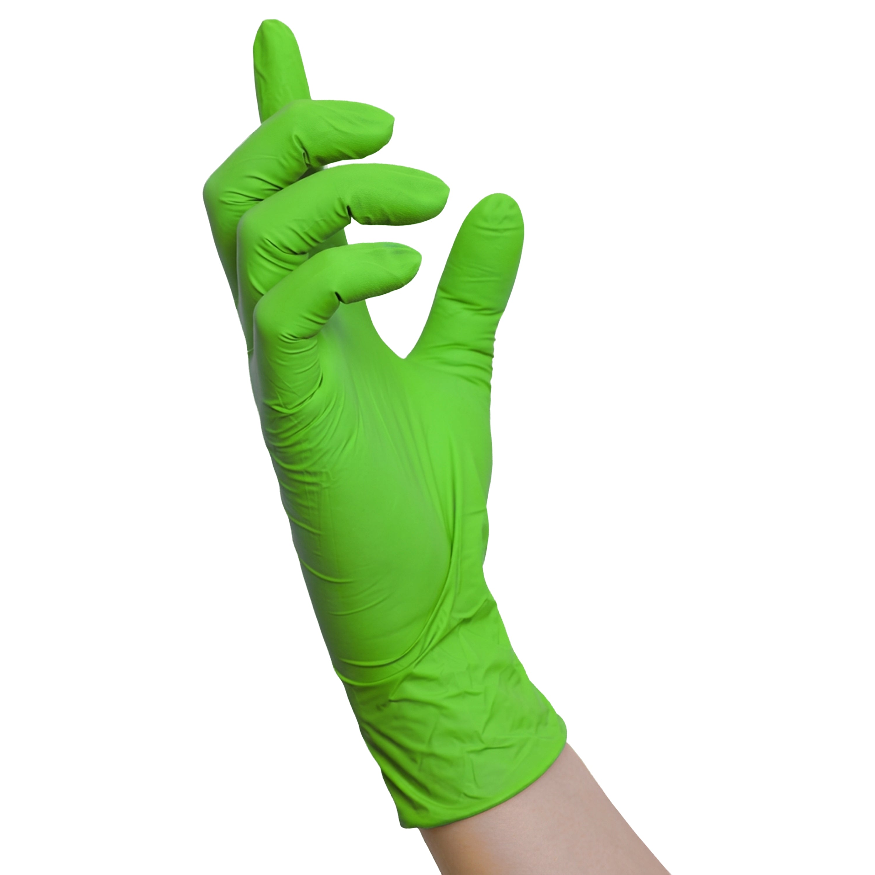 NITRAS GREEN WAVE, Nitril-Einmalhandschuhe, grün, EN 455, EN ISO 21420, EN ISO 374, EN 421, Box à 100 Stück