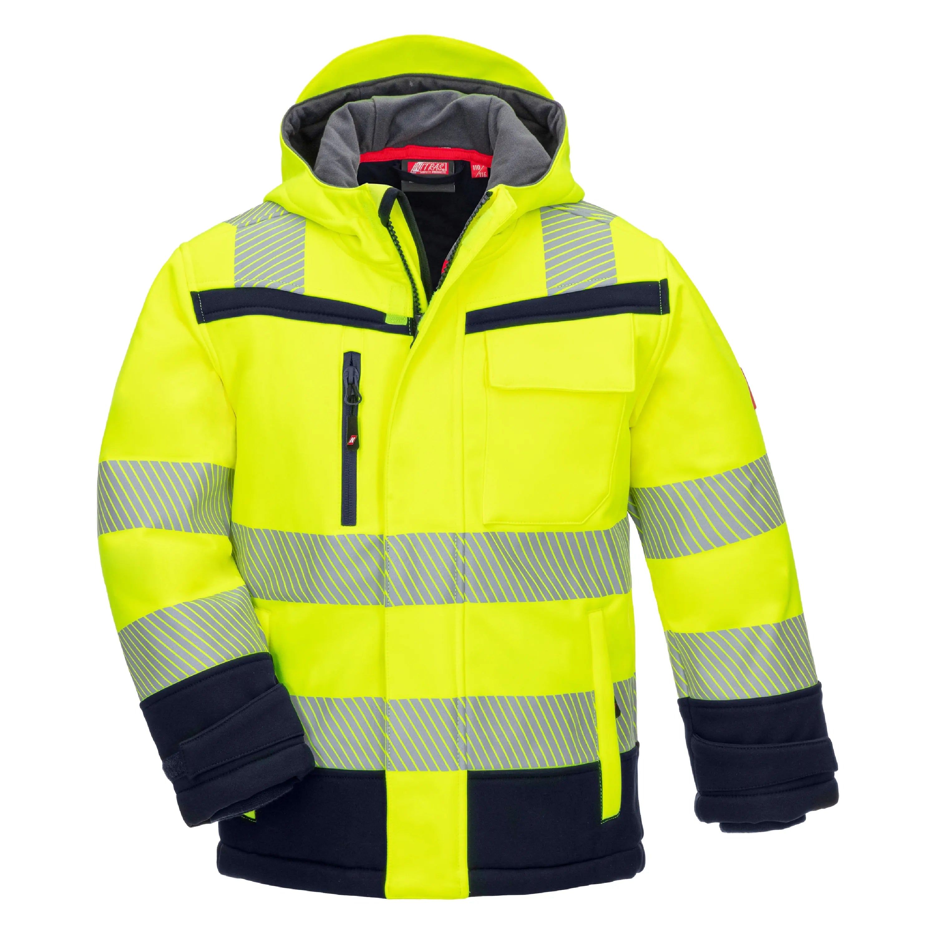 NITRAS MOTION TEX VIZ PLUS KIDS, Winter-Warnschutz-Softshelljacke, neongelb / marine, EN ISO 13688, EN 17353 - KERA Arbeitsschutz