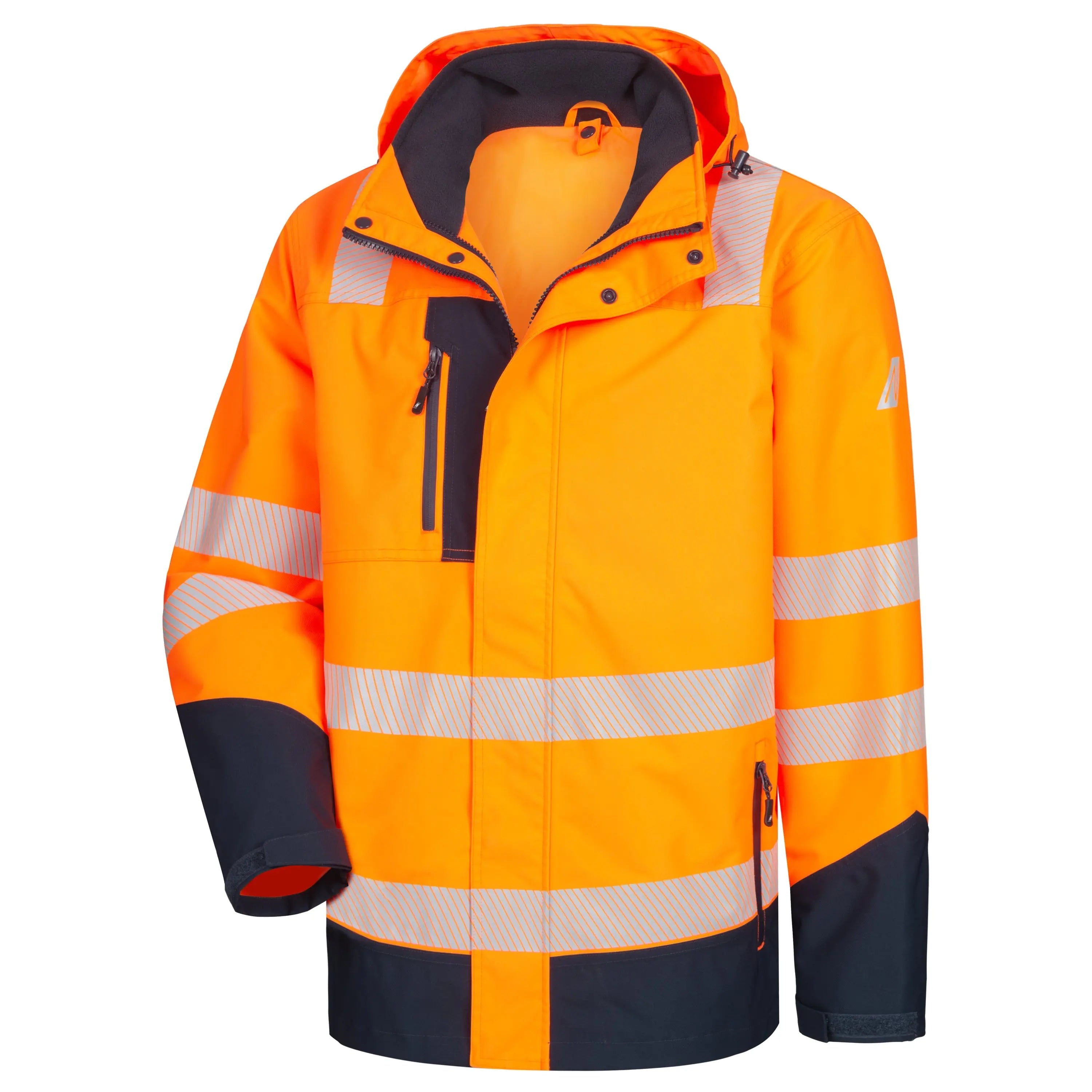 NITRAS MOTION TEX VIZ PLUS, Warn-Multifunktionsjacke, neonorange / marineblau, EN ISO 13688, EN ISO 20471, EN 343, EN 342 - KERA Arbeitsschutz