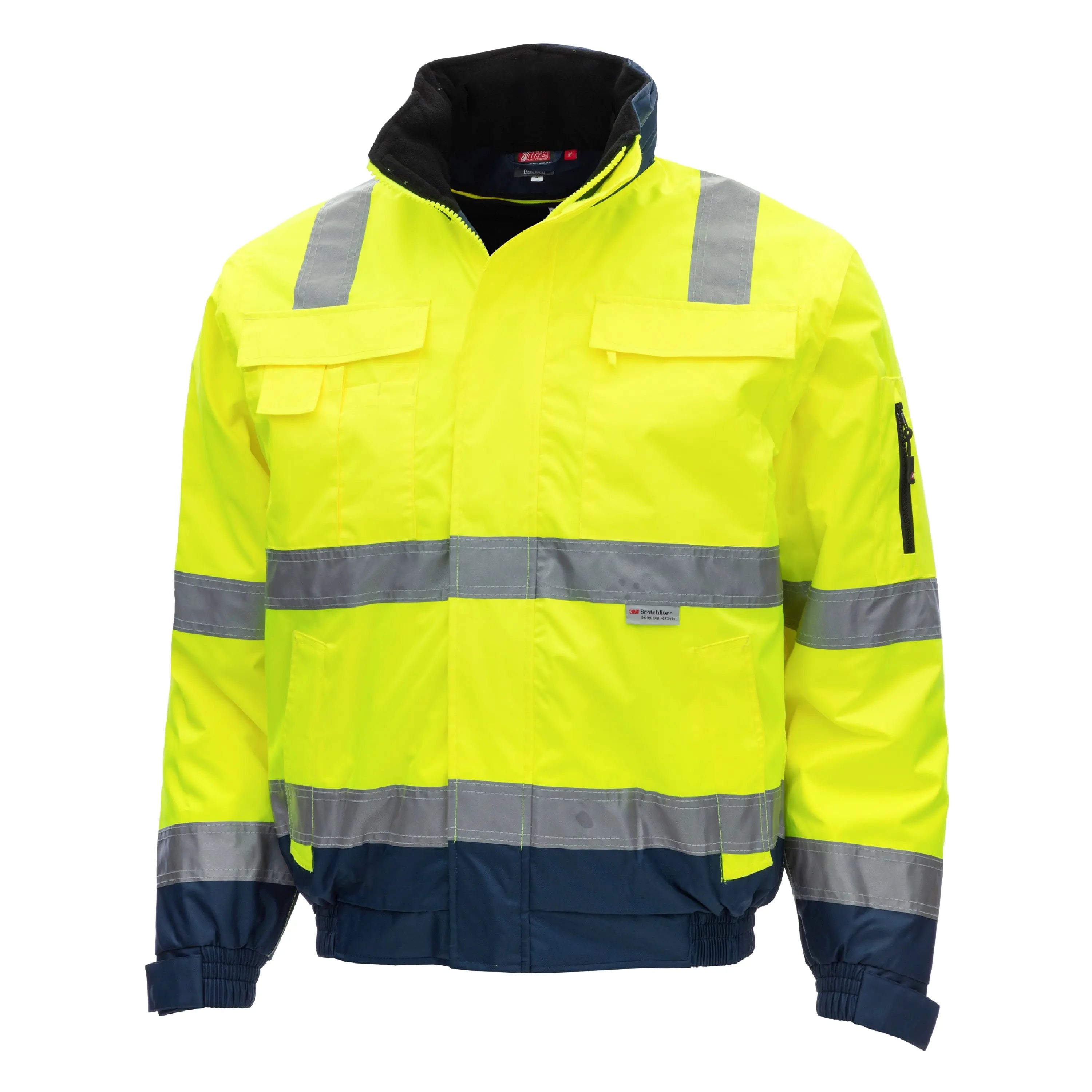 NITRAS MOTION TEX VIZ PLUS, Warnschutz-Pilotenjacke, neongelb / marineblau, EN ISO 13688, EN ISO 20471, EN 343 - KERA Arbeitsschutz