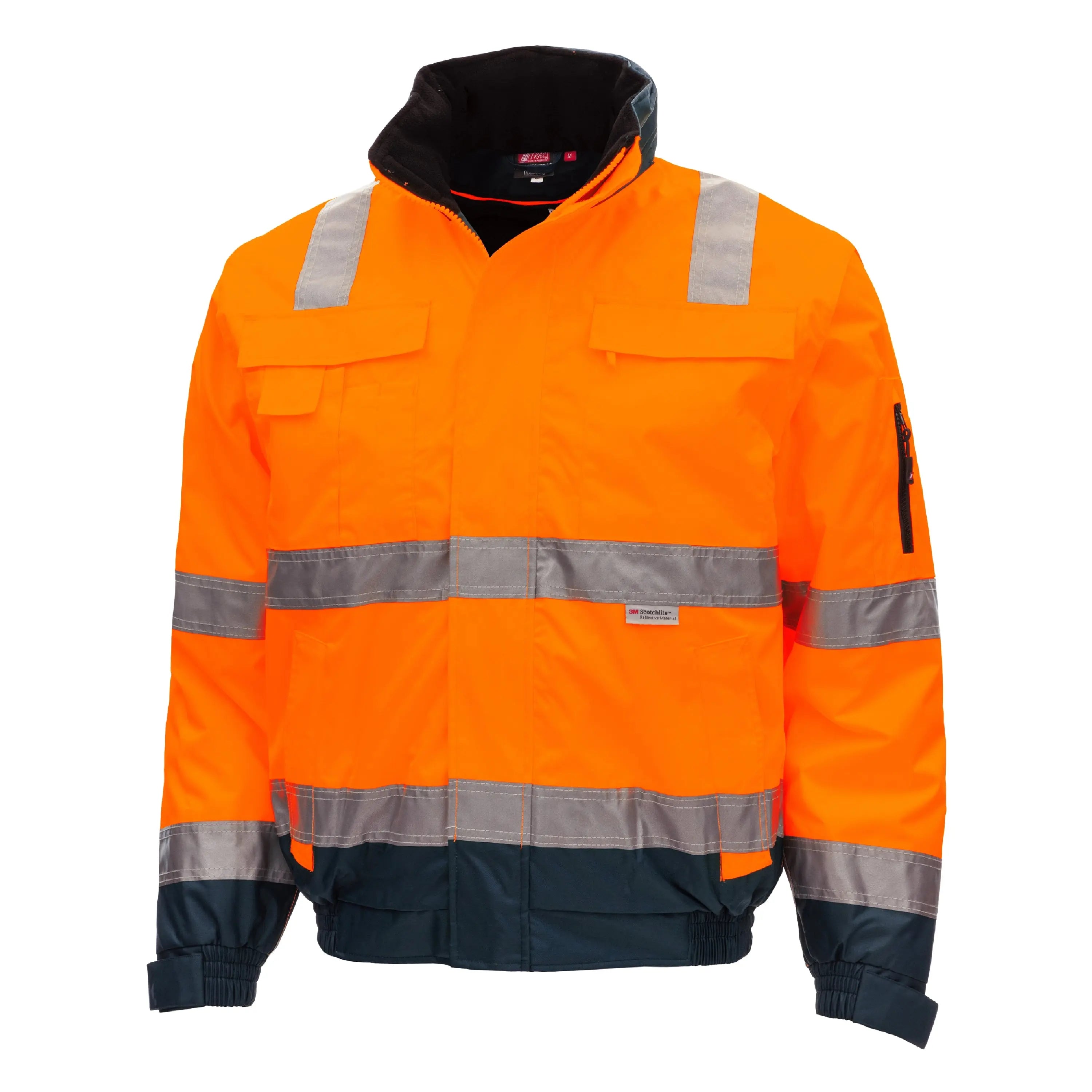 NITRAS MOTION TEX VIZ PLUS, Warnschutz-Pilotenjacke, neonorange / marineblau, EN ISO 13688, EN ISO 20471, EN 343 - KERA Arbeitsschutz