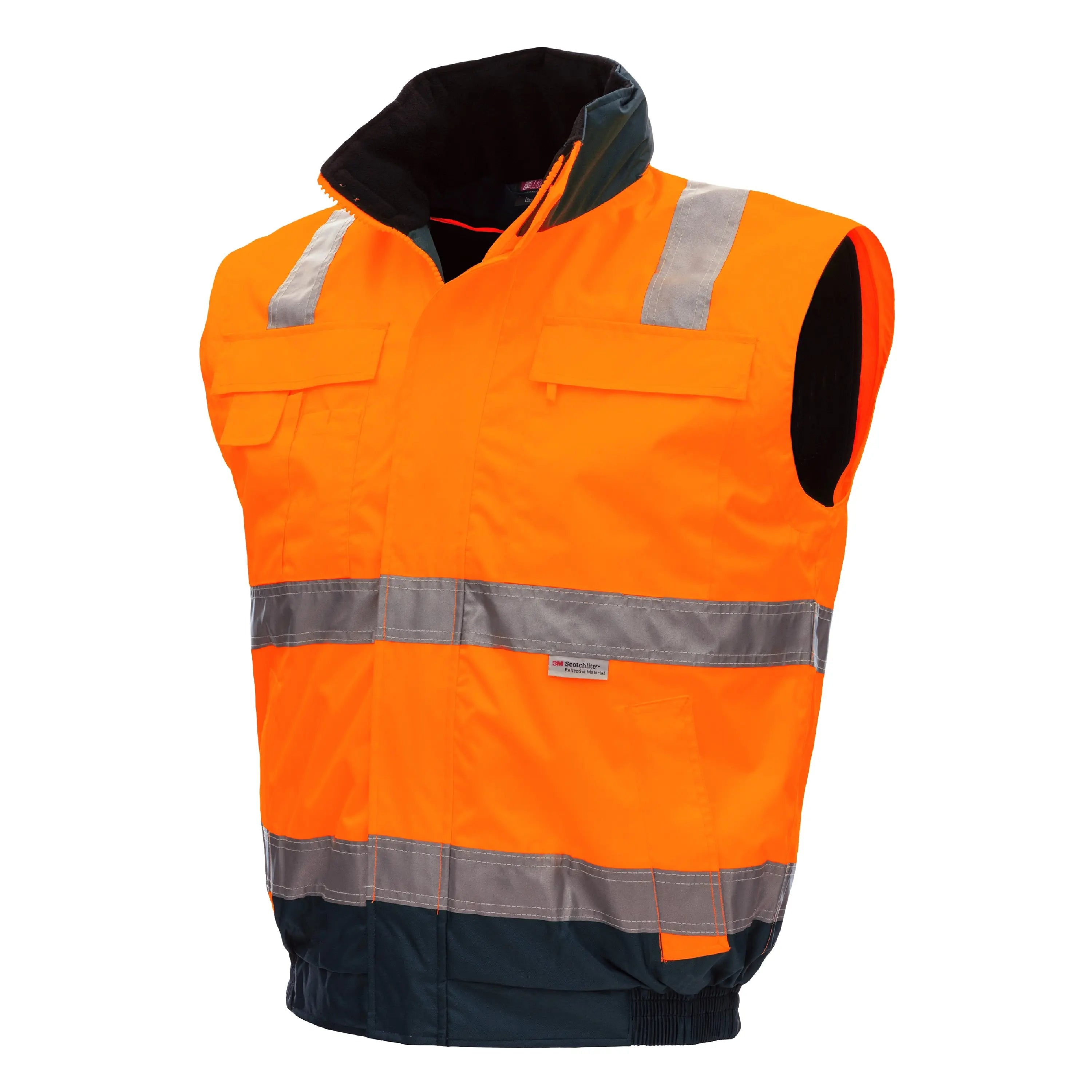 NITRAS MOTION TEX VIZ PLUS, Warnschutz-Pilotenjacke, neonorange / marineblau, EN ISO 13688, EN ISO 20471, EN 343 - KERA Arbeitsschutz