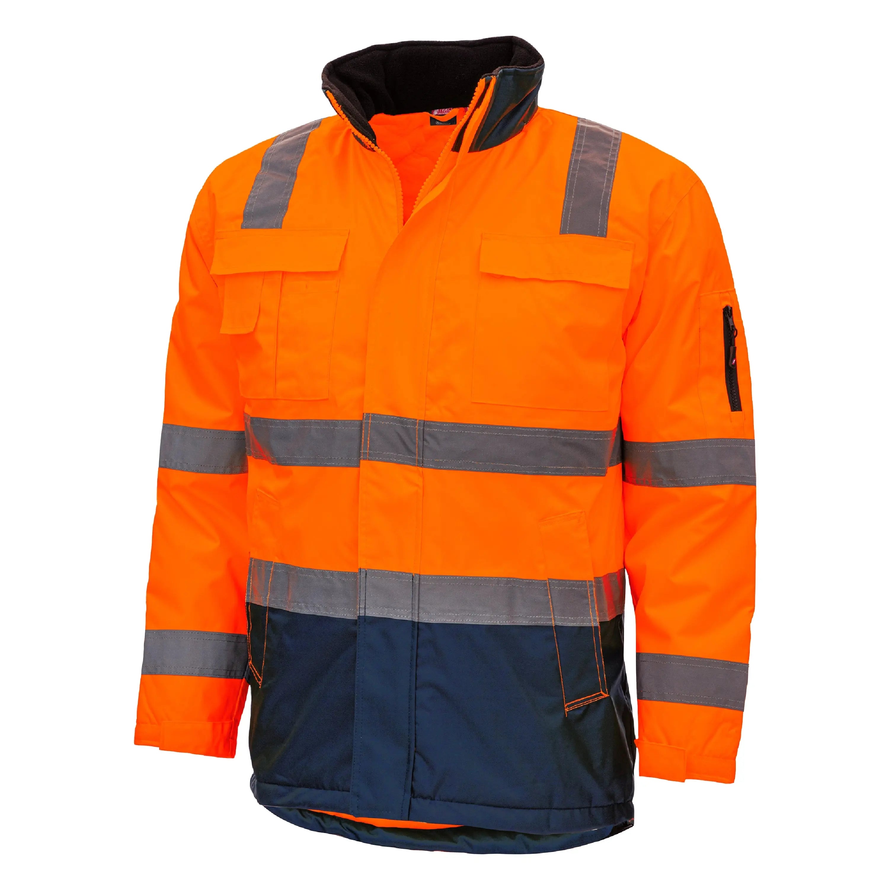 NITRAS MOTION TEX VIZ, Warnschutz-Parka, neonorange / marineblau, EN ISO 13688, EN ISO 20471, EN 343 - KERA Arbeitsschutz