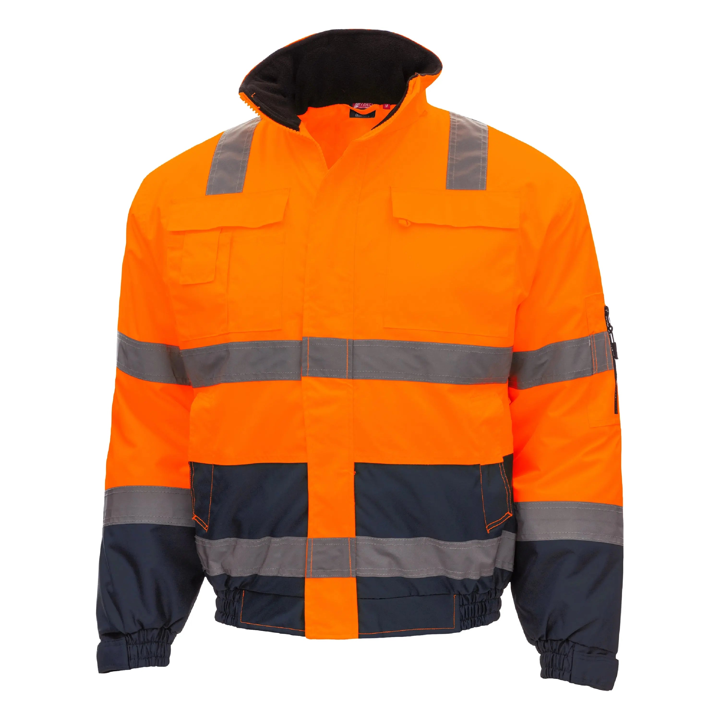 NITRAS MOTION TEX VIZ, Warnschutz-Pilotenjacke, neonorange / marineblau, EN ISO 13688, EN ISO 20471, EN 343 - KERA Arbeitsschutz