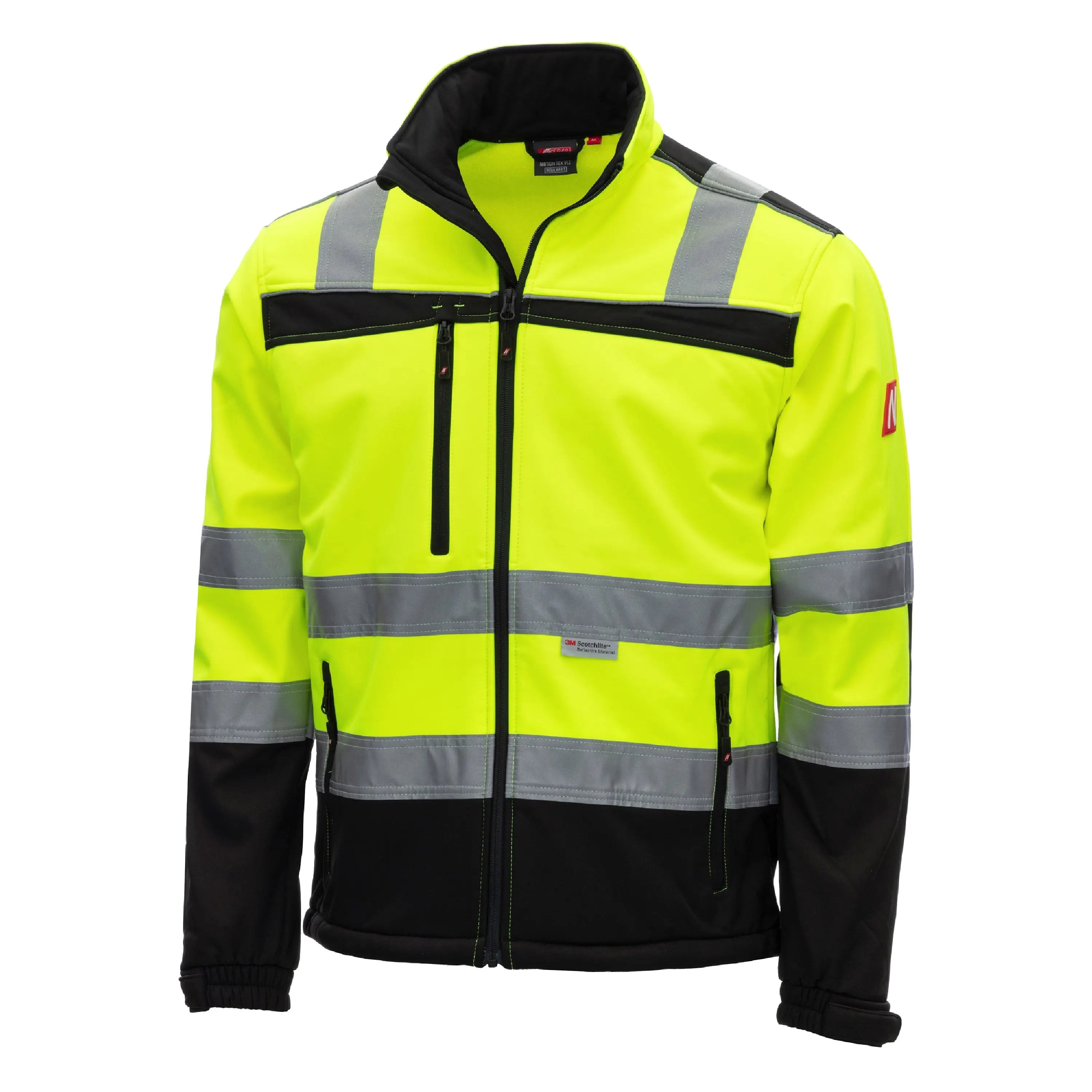 NITRAS MOTION TEX VIZ, Warnschutz-Softshelljacke, neongelb / schwarz, EN ISO 13688, EN ISO 20471 - KERA Arbeitsschutz