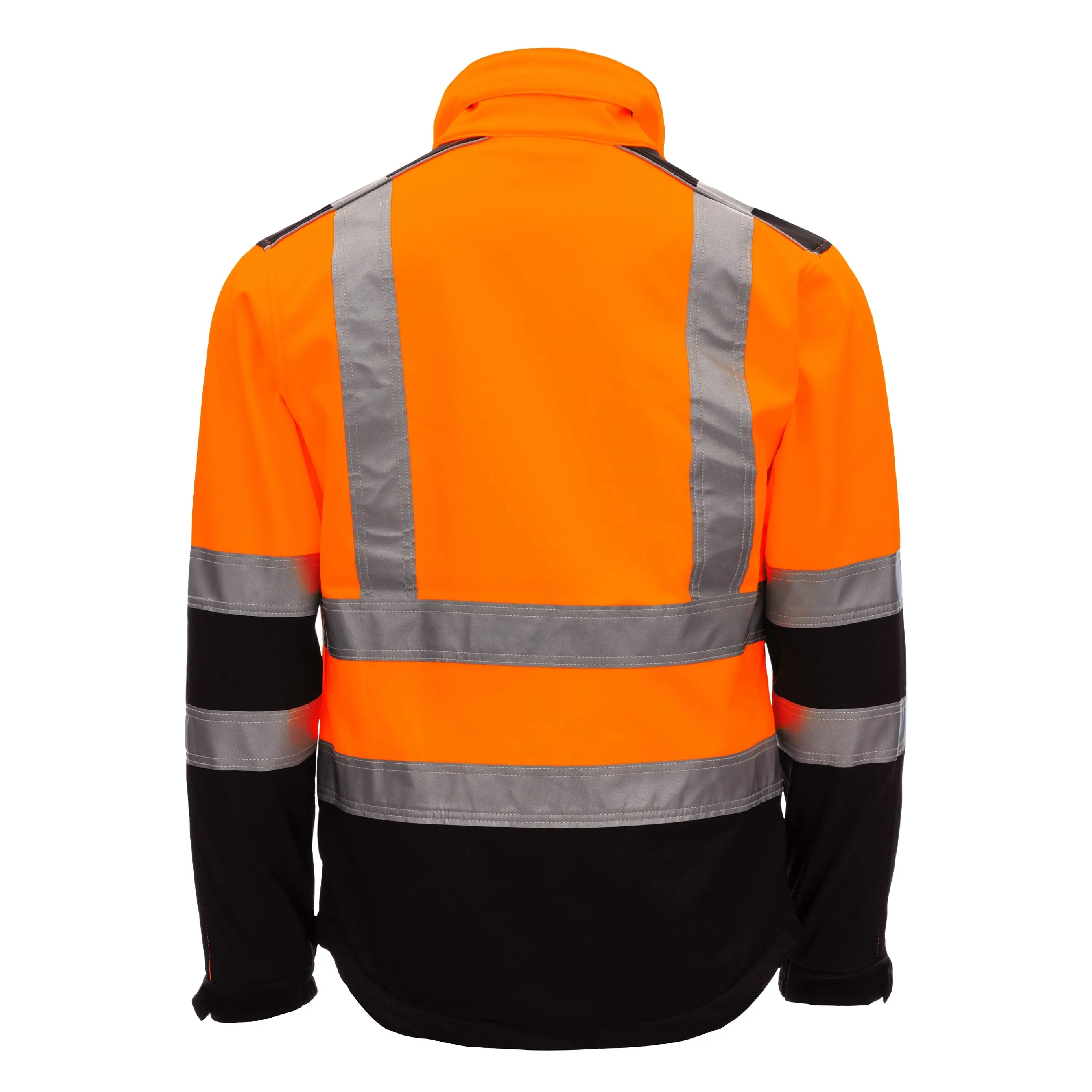 NITRAS MOTION TEX VIZ, Warnschutz-Softshelljacke, neonorange / schwarz, EN ISO 13688, EN ISO 20471 - KERA Arbeitsschutz