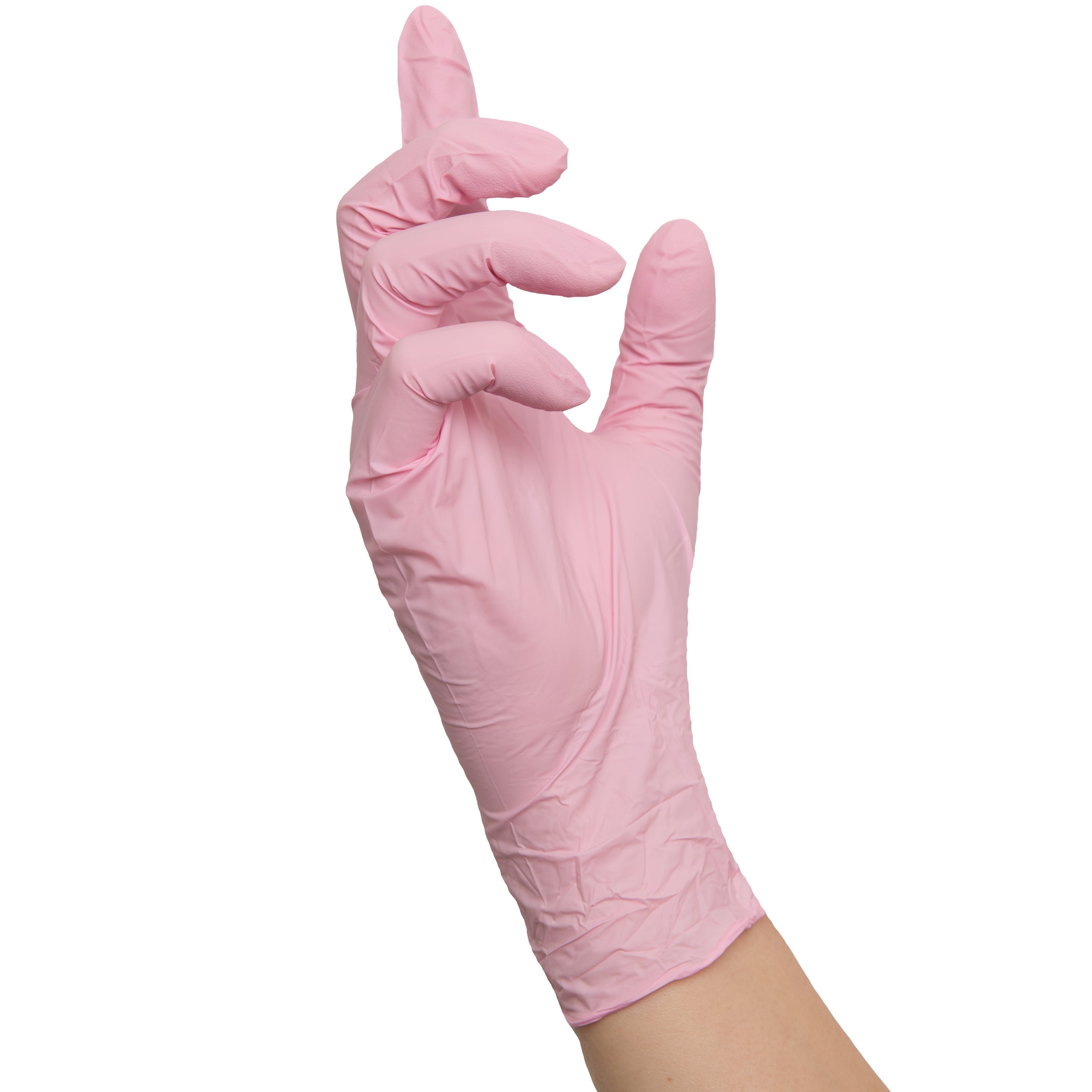 NITRAS PINK WAVE, Einmalhandschuhe aus Nitril, rosa, EN 455, EN ISO 21420, EN ISO 374, EN 421, Box à 100 Stück