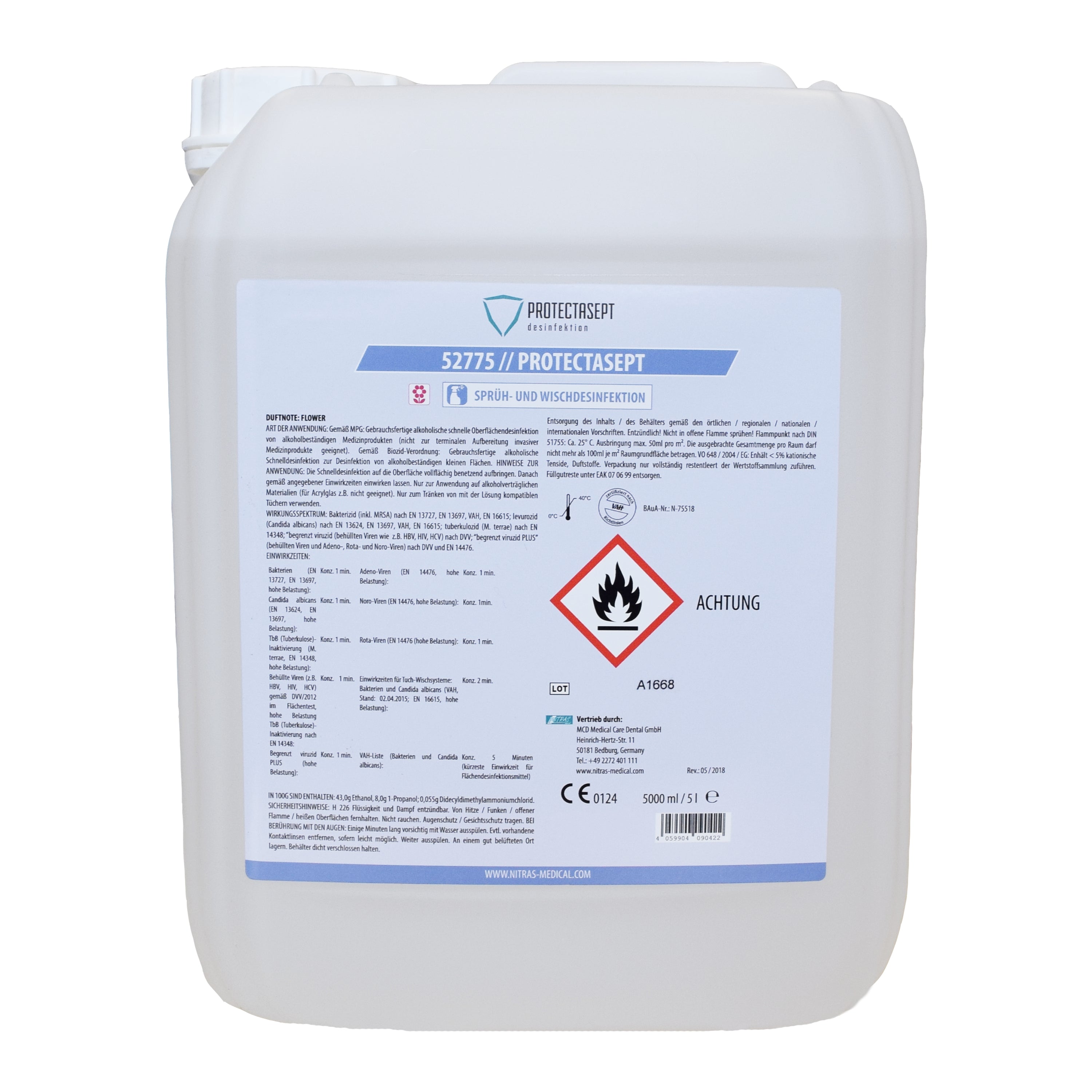 NITRAS PROTECTASEPT SF, Sprüh- / Wischdesinfektion, 5.000 ml