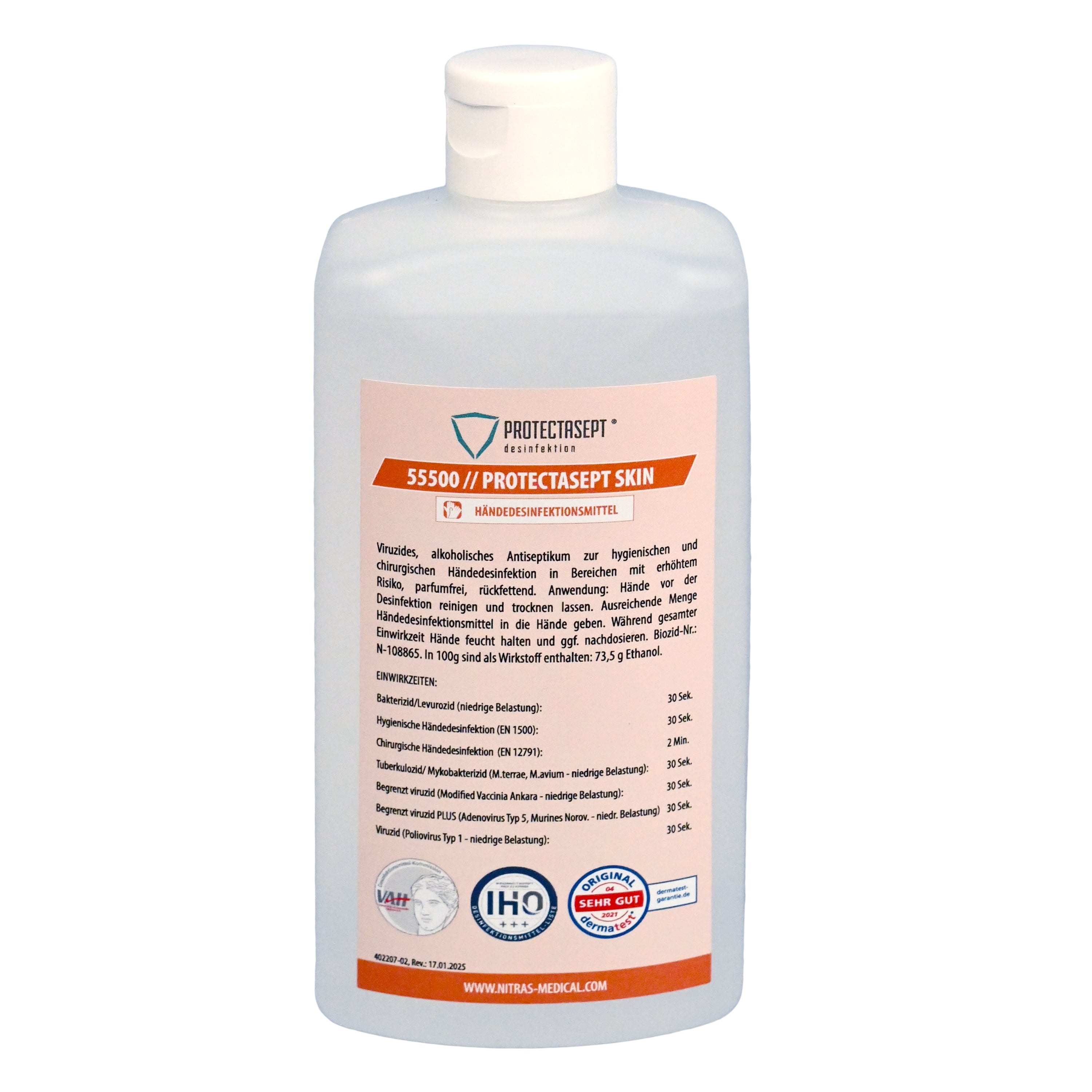 NITRAS PROTECTASEPT SKIN, Händedesinfektion, 500 ml