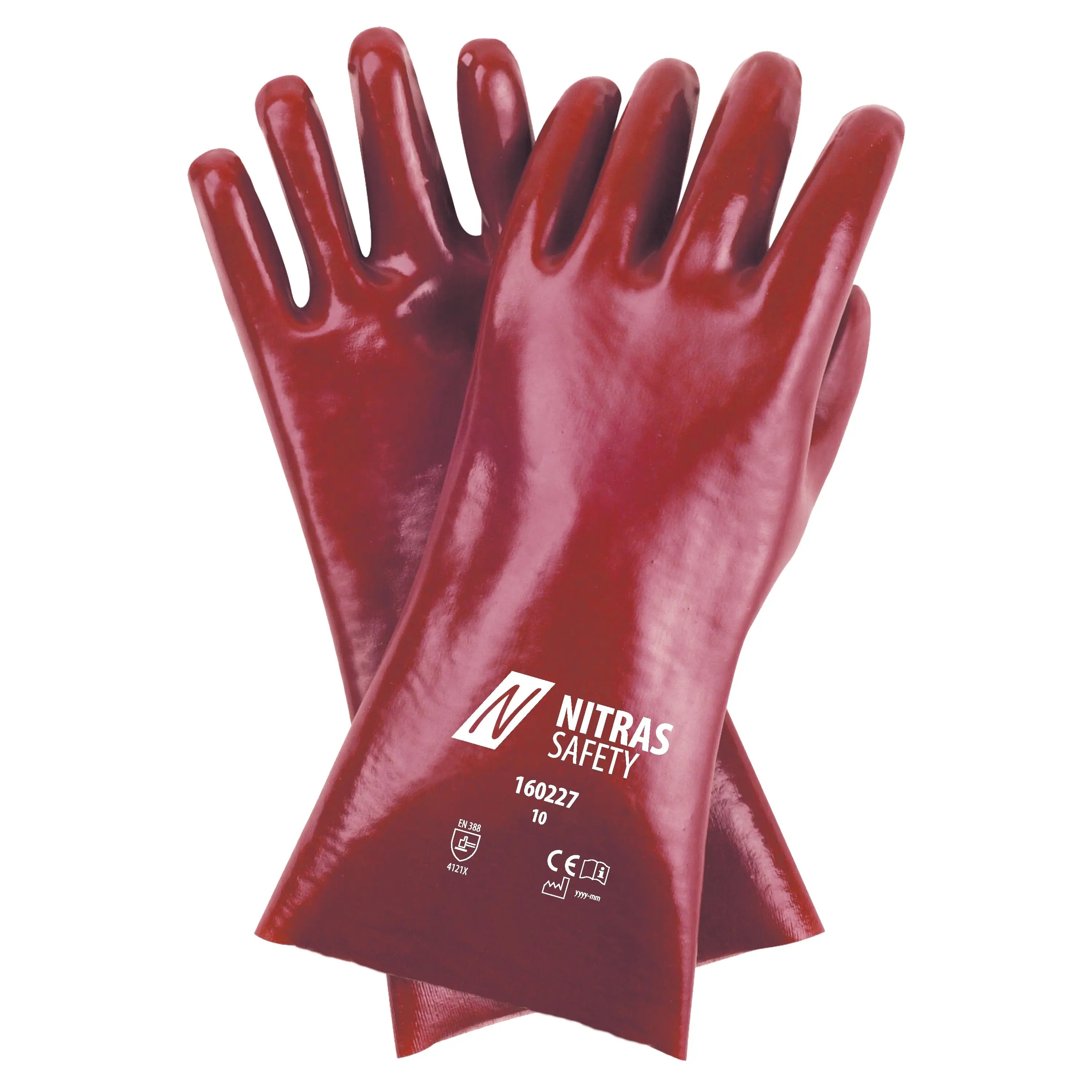 NITRAS PVC-Handschuhe, naturfarben / rot, EN 388 - KERA Arbeitsschutz