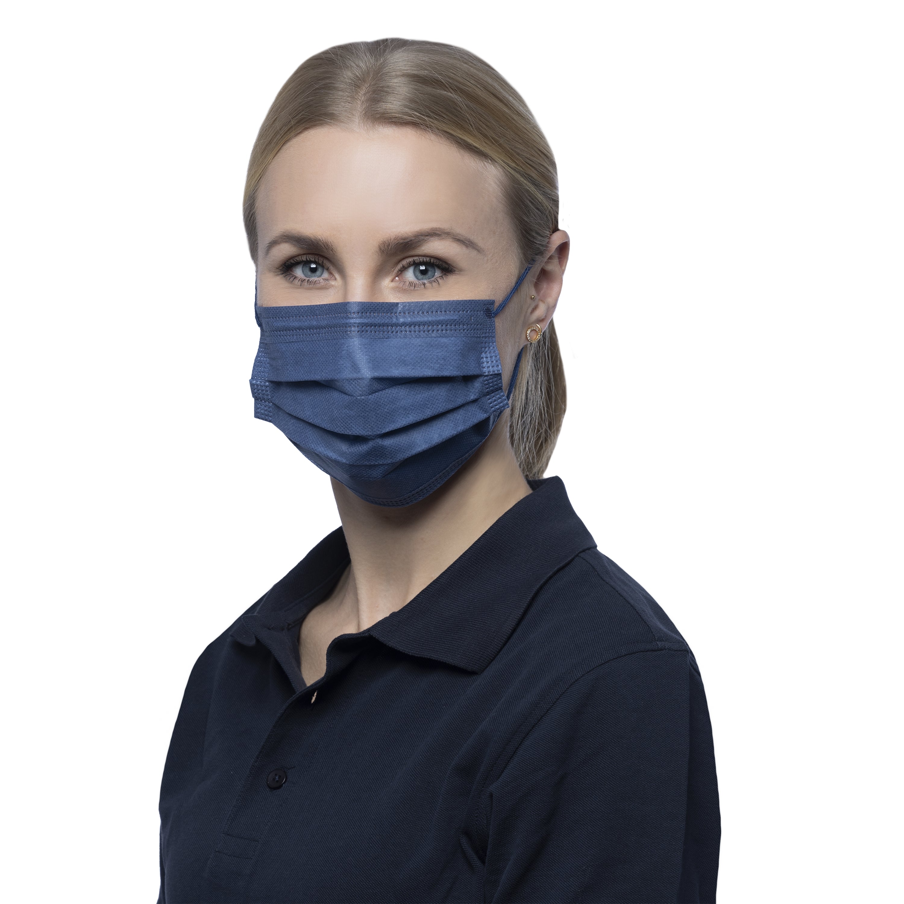 NITRAS SOFT PROTECT PLUS, medizinische Gesichtsmaske, marineblau, EN 14683, Box à 50 Stück