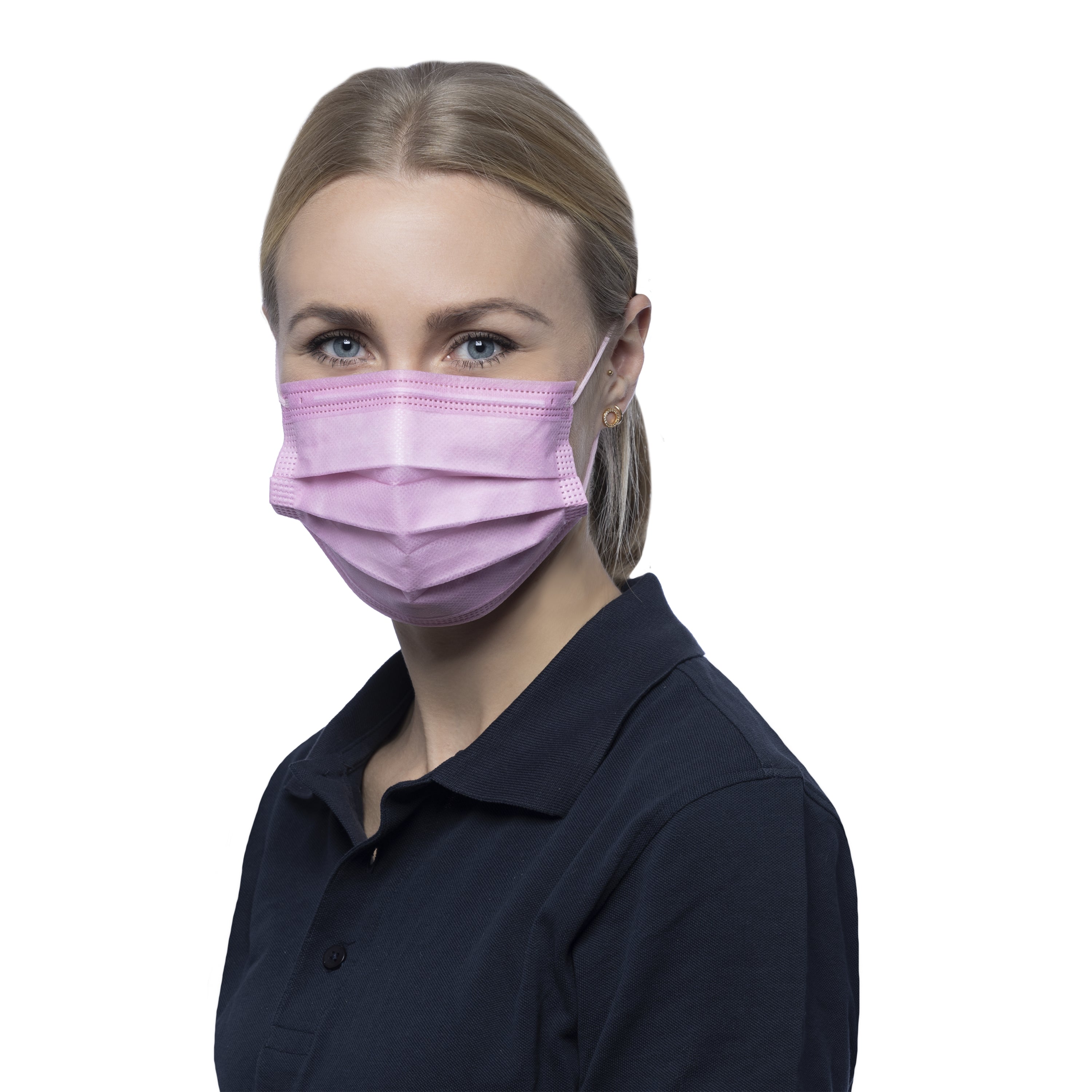 NITRAS SOFT PROTECT PLUS, medizinische Gesichtsmaske, rosa, EN 14683, Box à 50 Stück