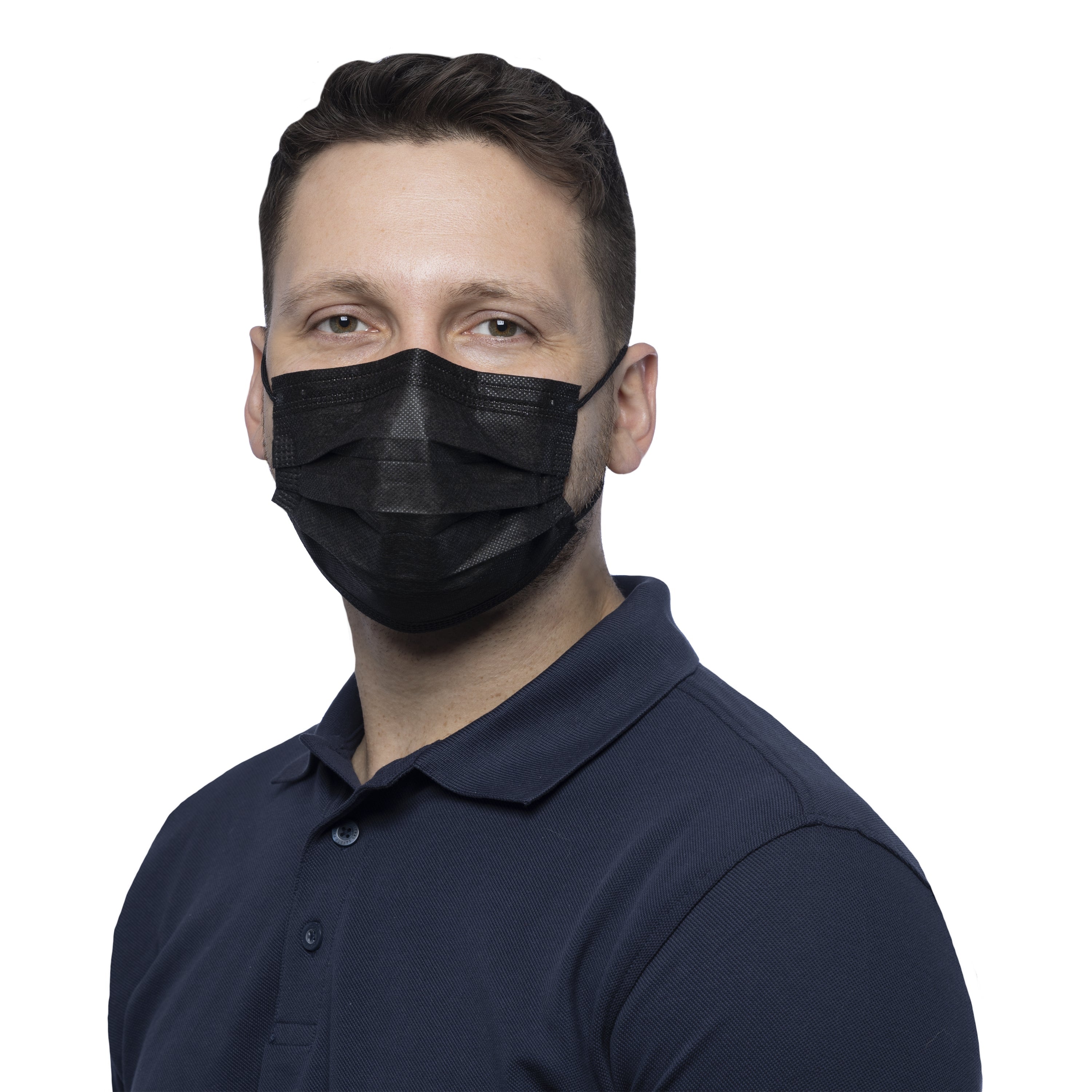 NITRAS SOFT PROTECT PLUS, medizinische Gesichtsmaske, schwarz, EN 14683, Box à 50 Stück