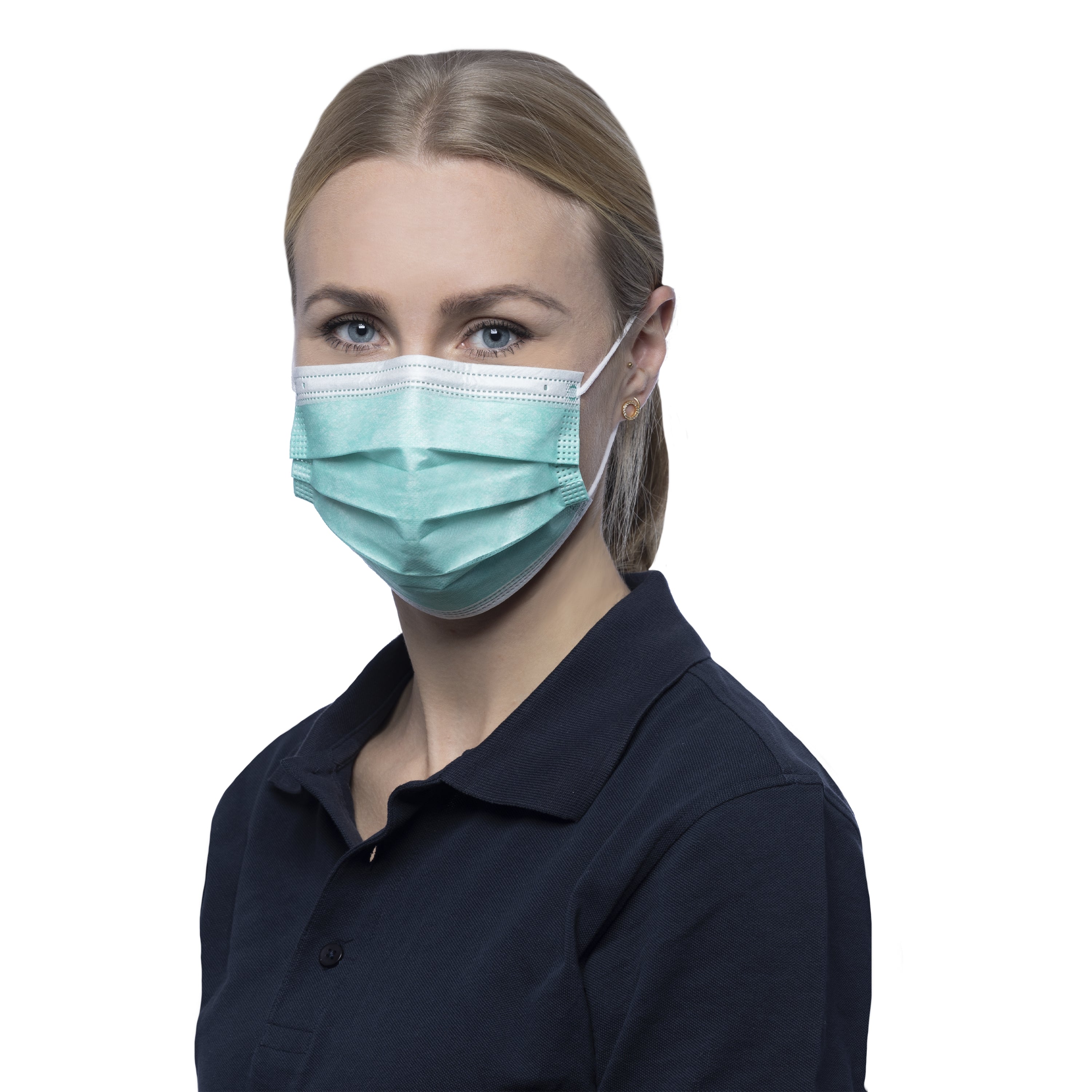 NITRAS SOFT PROTECT, medizinische Gesichtsmaske, grĂĽn, EN 14683, Box Ă 50 StĂĽckÂ