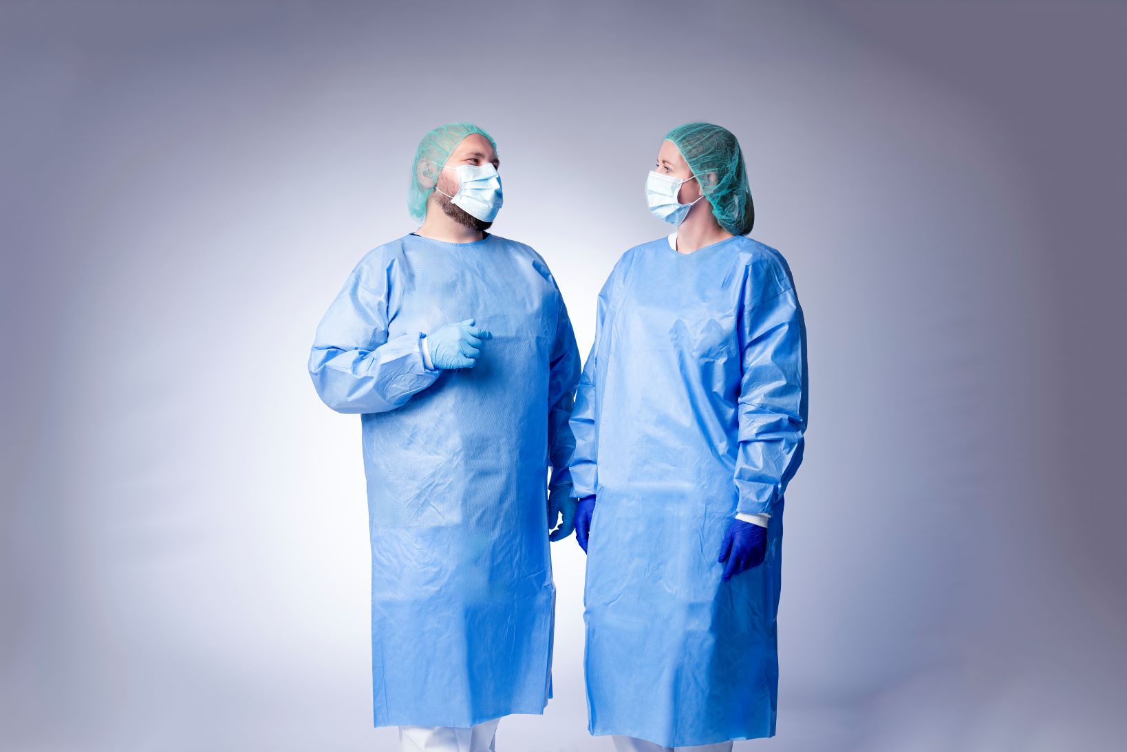 NITRAS Schutzkittel, hellblau, EN ISO 13688, EN 13034, EN 14126