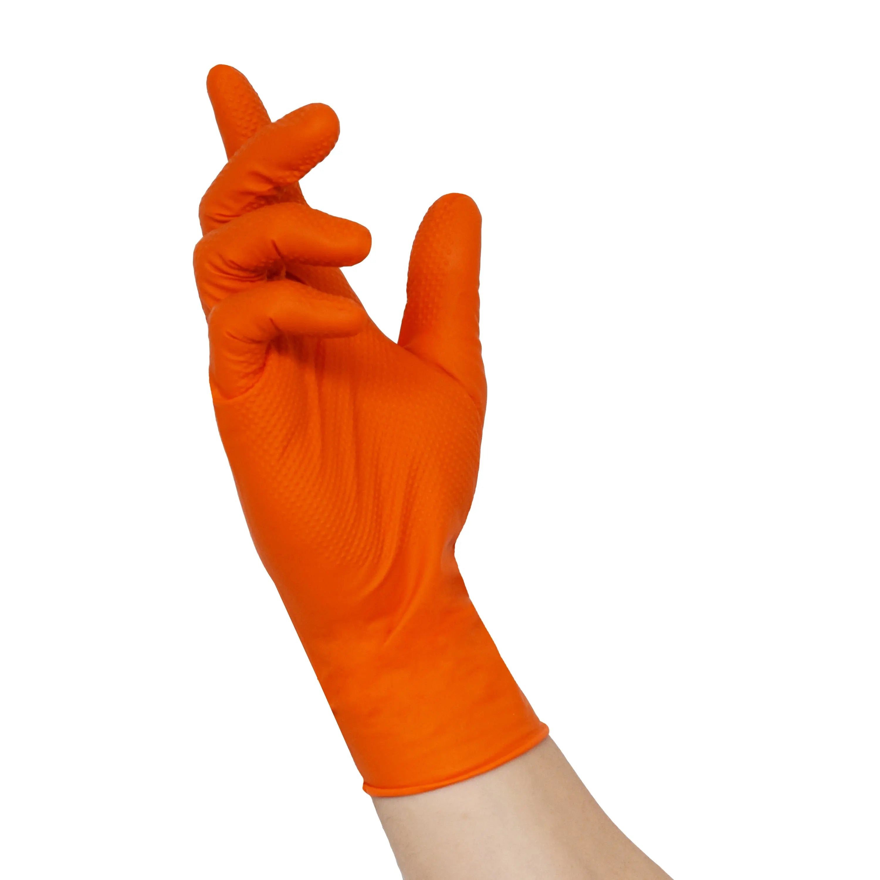 NITRAS TOUGH GRIP N, Nitril-Einmalhandschuhe, orange, EN ISO 374, Box à 50 Stück - KERA Arbeitsschutz