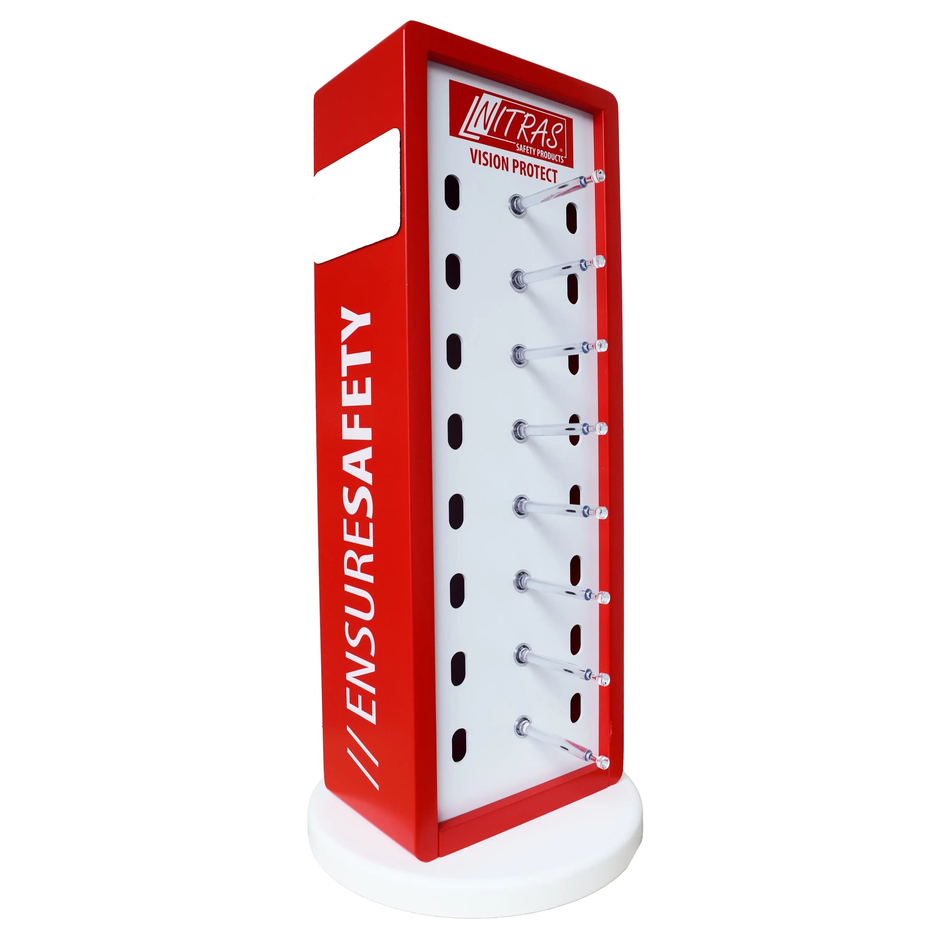 NITRAS Thekendisplay für Schutzbrillen, rot / weiß / transparent - KERA Arbeitsschutz