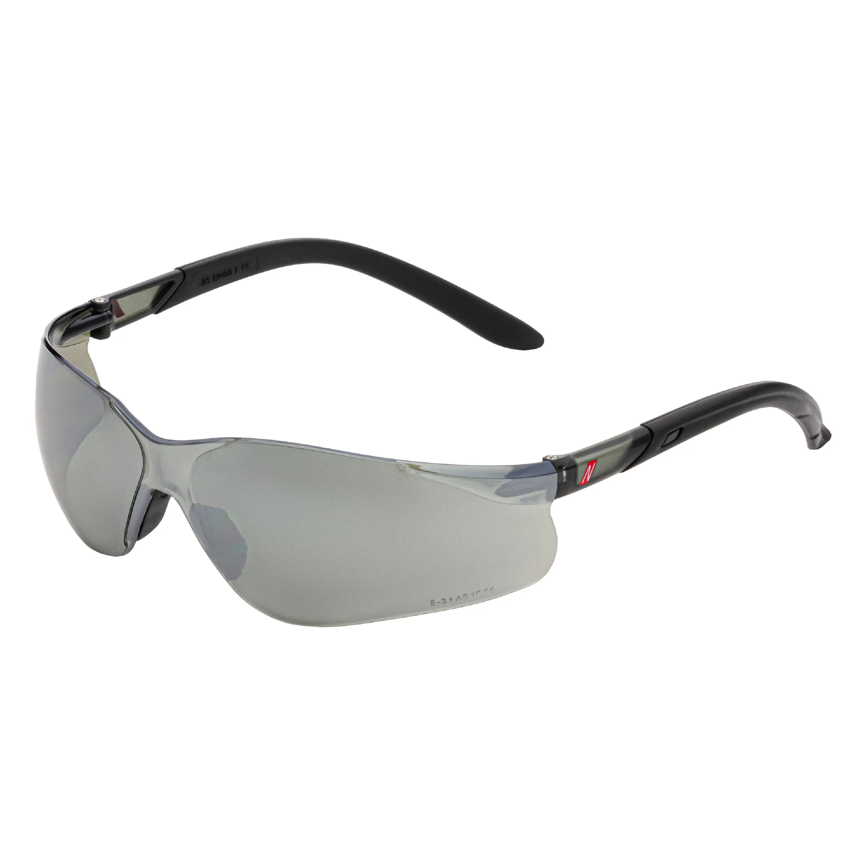 NITRAS VISION PROTECT, Schutzbrille, schwarz / schwarz, silber verspiegelt, EN 166 - KERA Arbeitsschutz