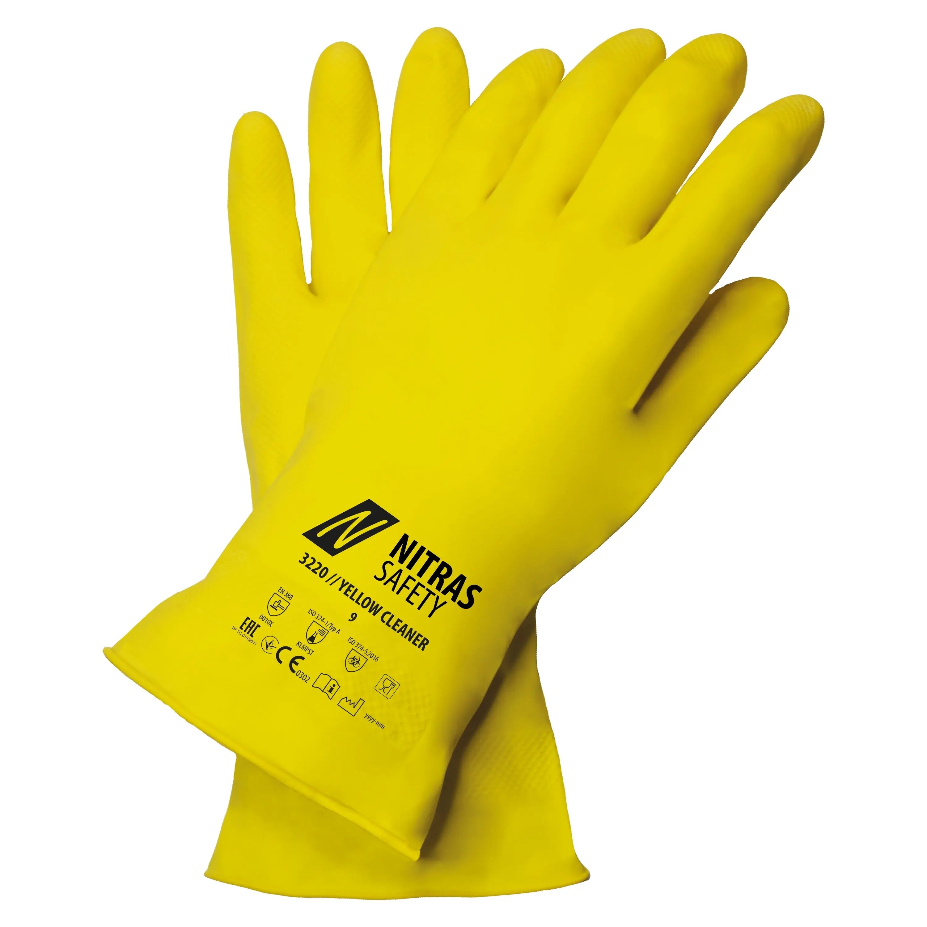 NITRAS YELLOW CLEANER, Chemikalienschutzhandschuhe, gelb, EN 388, EN ISO 374 - KERA Arbeitsschutz