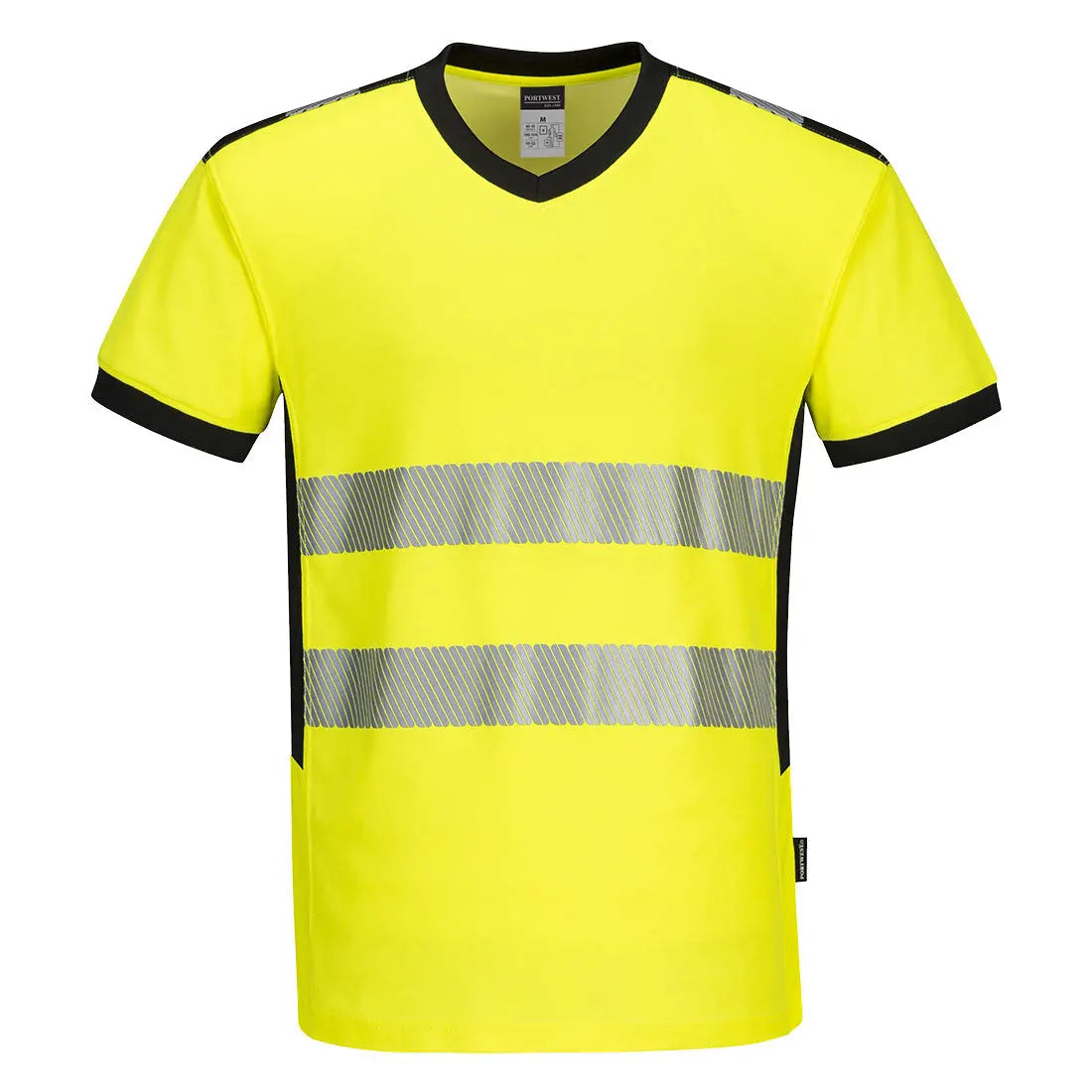 PW3 Warnschutz-T-Shirt mit V-Ausschnitt und Mesh Einsatz kurzarm PW310 - KERA Arbeitsschutz