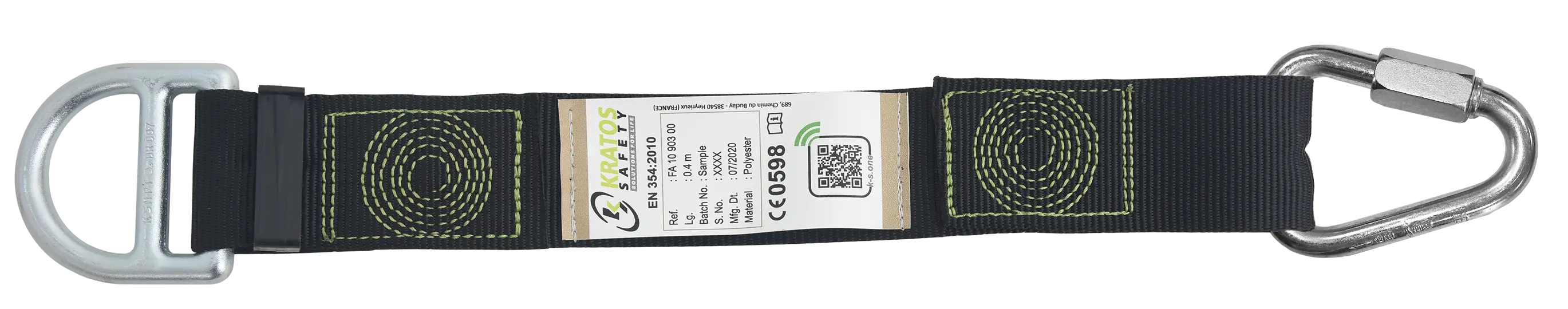 Rückenösenverlängerung mit D-Ring FA 10 903 00 und Maillon-Rapide-Schließring 12mm