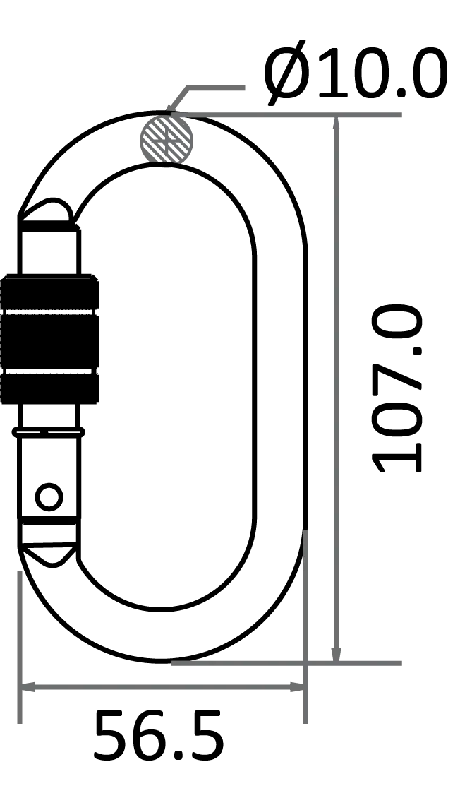 Stahl-Karabiner mit Schraubverschluss - Keylock Version